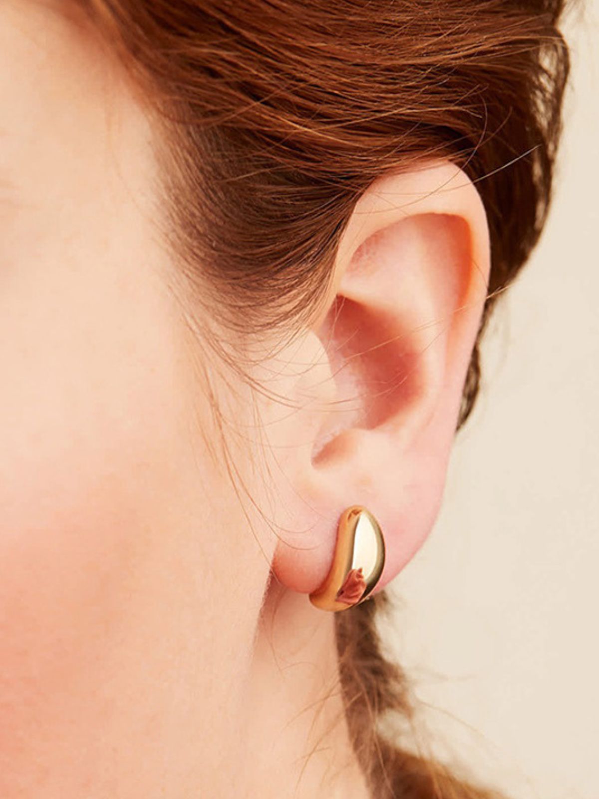 Boucles d’oreilles goutte dorée, acier titane, géométriques, design mode, pour femme, modèle Nine - Boucles d'oreilles - Or 31 mm x 17 mm