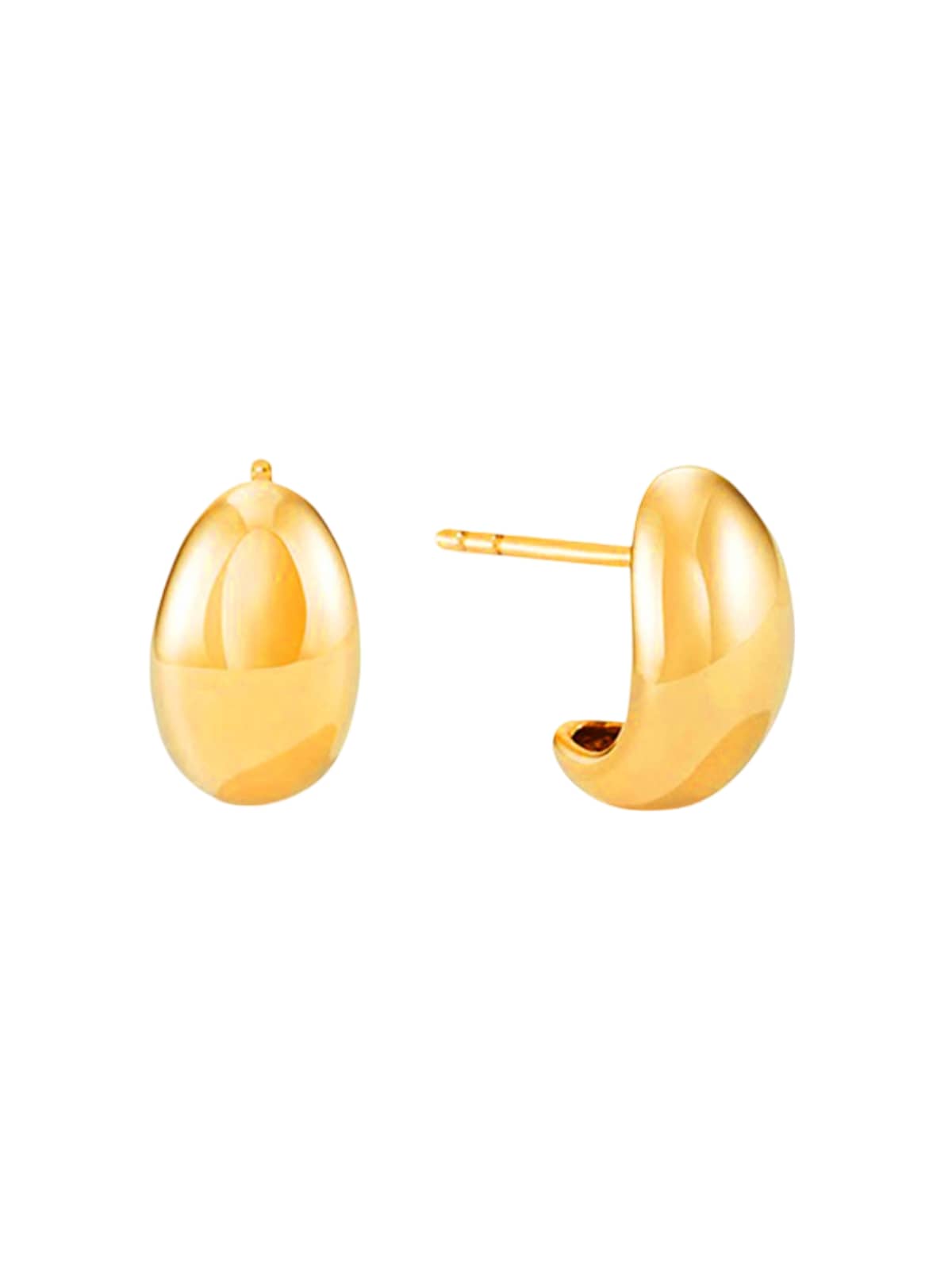 Boucles d’oreilles goutte dorée, acier titane, géométriques, design mode, pour femme, modèle Nine - Boucles d'oreilles - Or 22 mm x 12 mm
