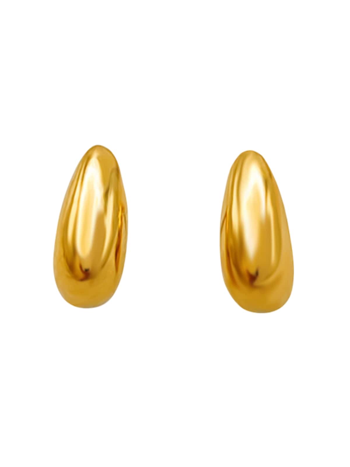 Boucles d’oreilles goutte dorée, acier titane, géométriques, design mode, pour femme, modèle Nine - Boucles d'oreilles - Or 31 mm x 17 mm