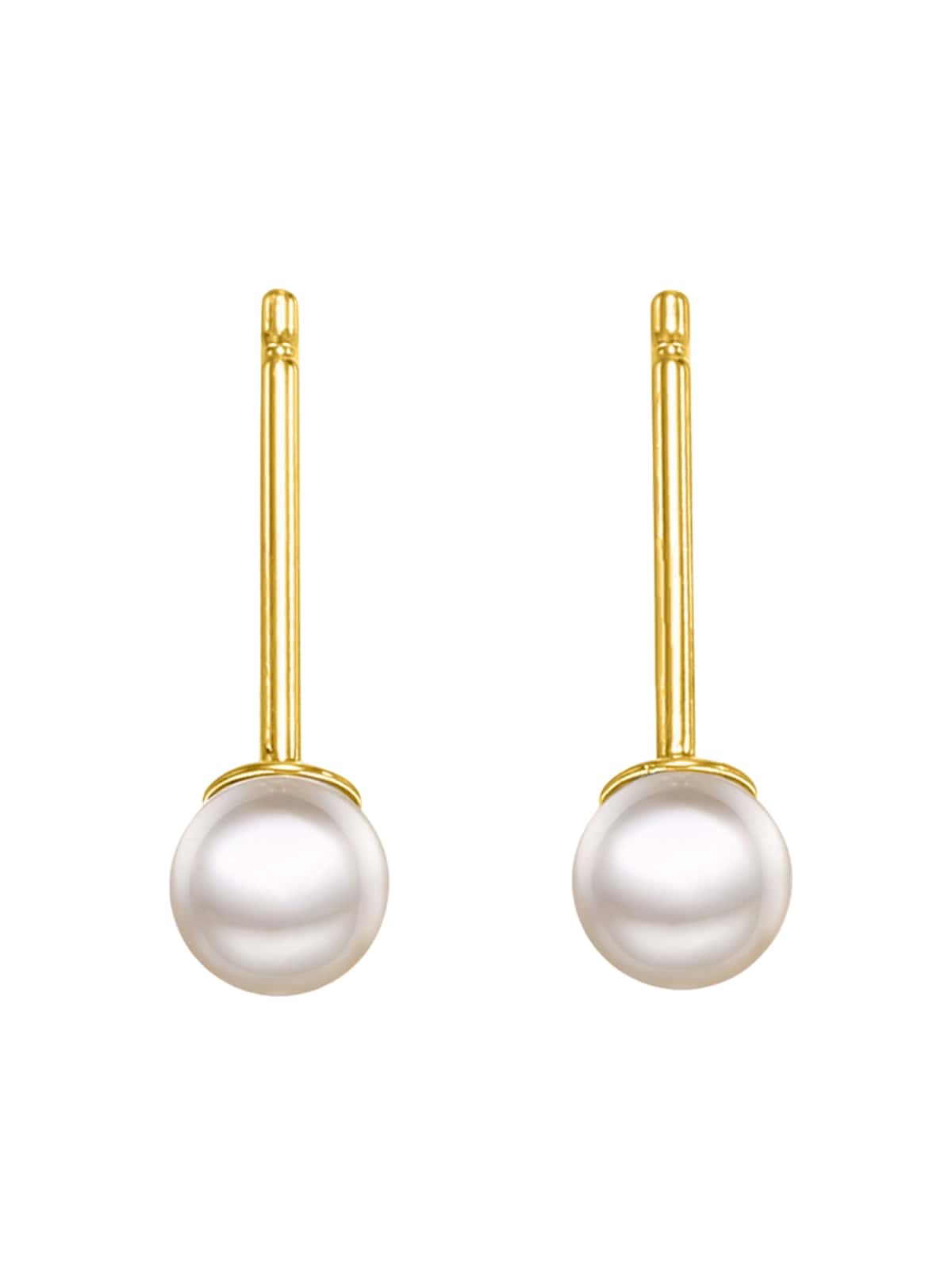 Boucles d’oreilles perles acier inoxydable, perles 4 mm 6 mm 8 mm, dorées or rose, modèle Eusebia - Boucles d'oreilles - Or 4 mm