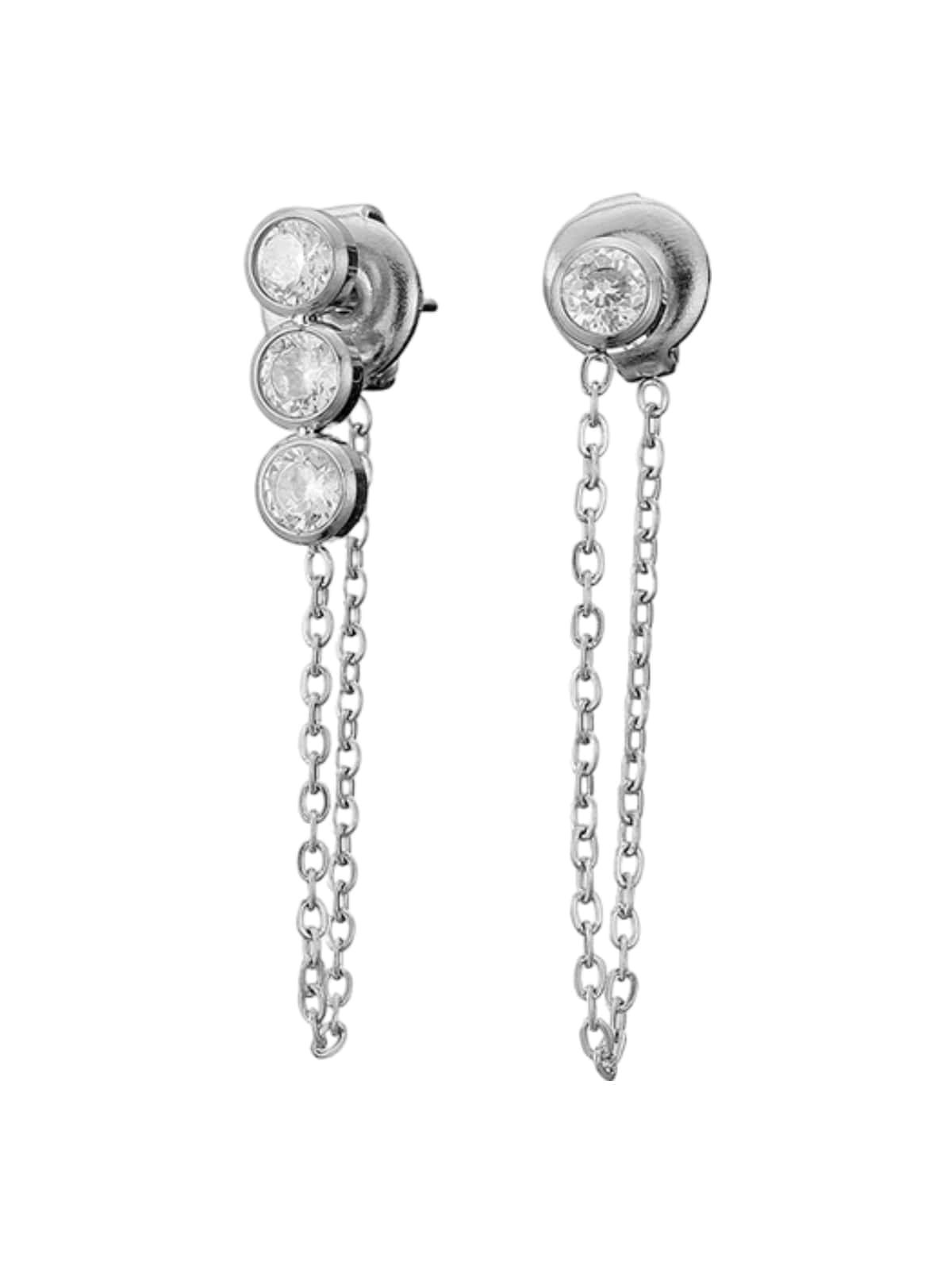 Boucles d’oreilles perles eau douce, acier inoxydable, plaqué or 14K, femme moderne, modèle Juline - Boucles d'oreilles - Argent 35 mm