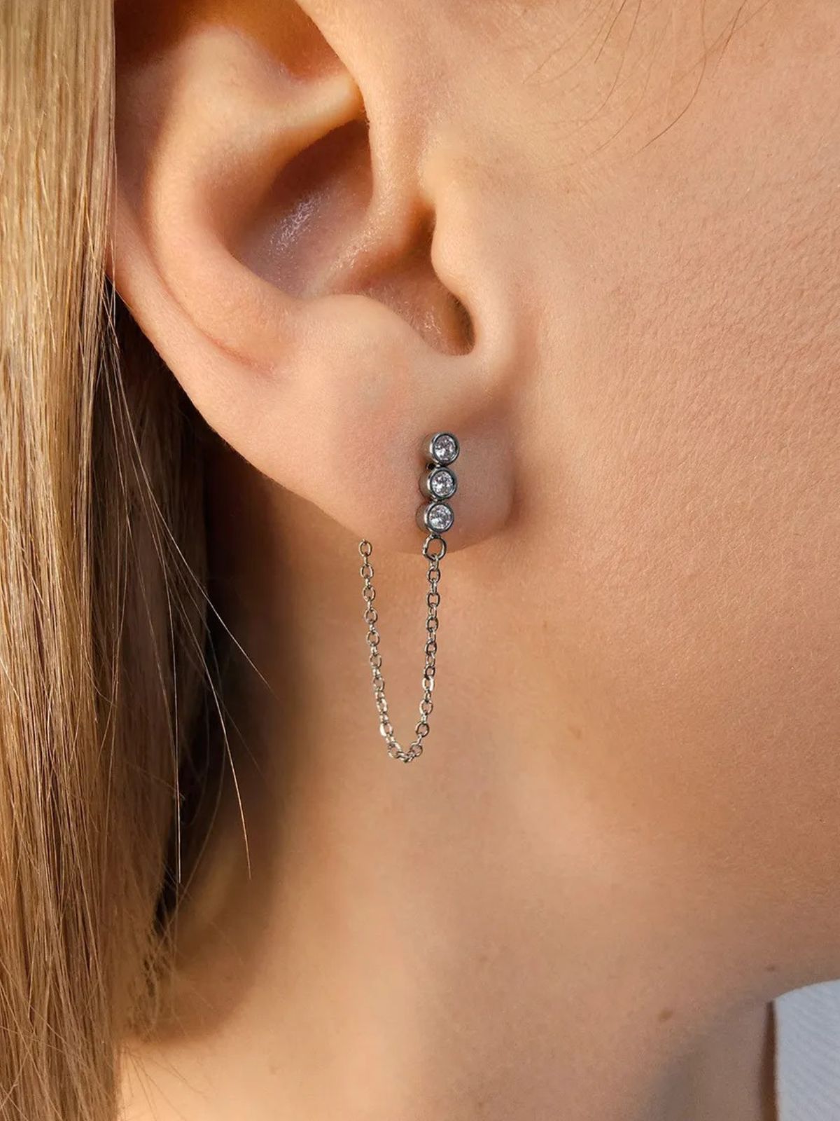 Boucles d’oreilles perles eau douce, acier inoxydable, plaqué or 14K, femme moderne, modèle Juline - Boucles d'oreilles - Argent 35 mm