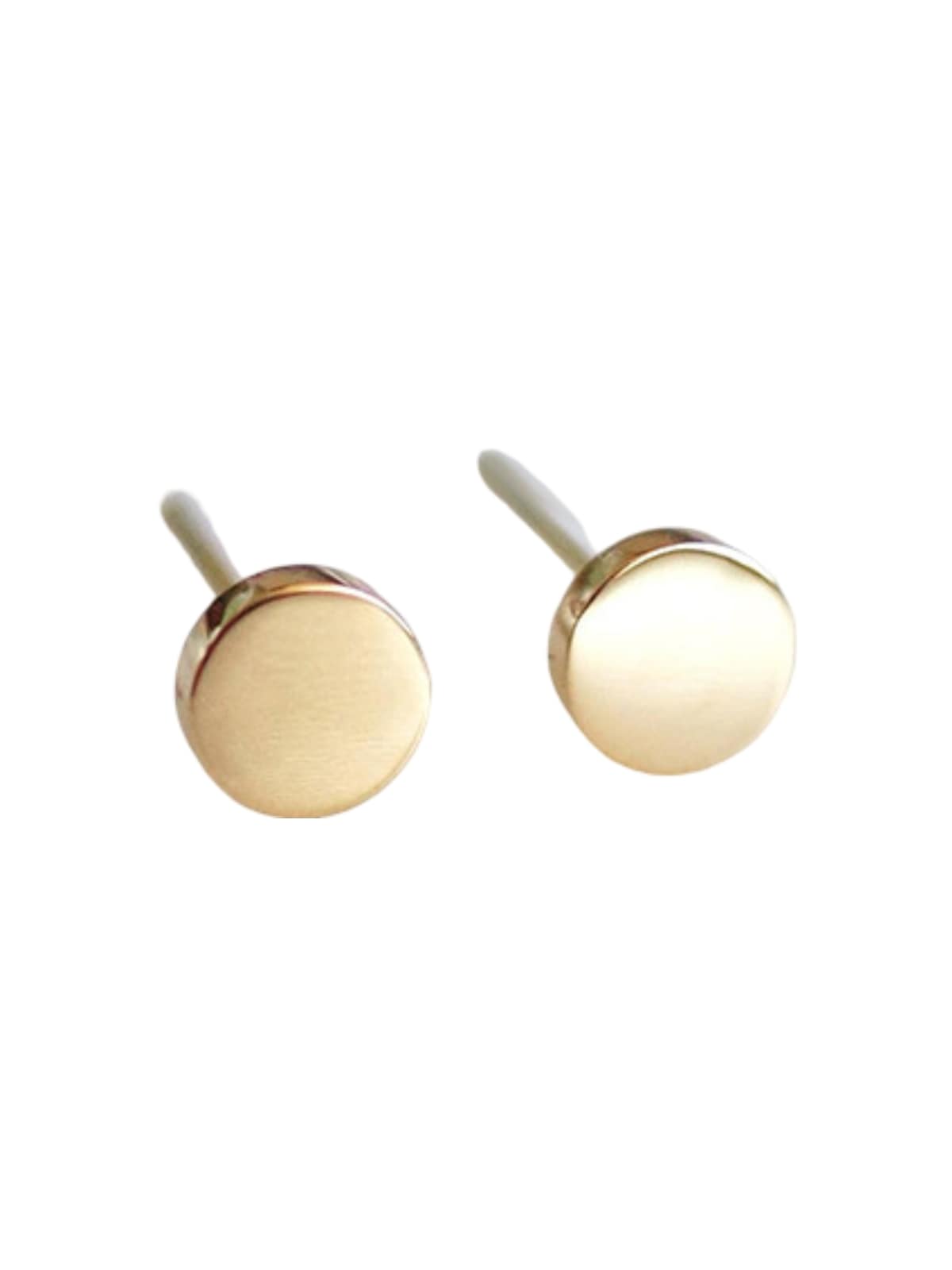 Boucles d’oreilles rondes acier inoxydable, petites créoles lisses, géométrie simple, finition brillante, modèle Euphroisie - Boucles d'oreilles - Or 12 mm