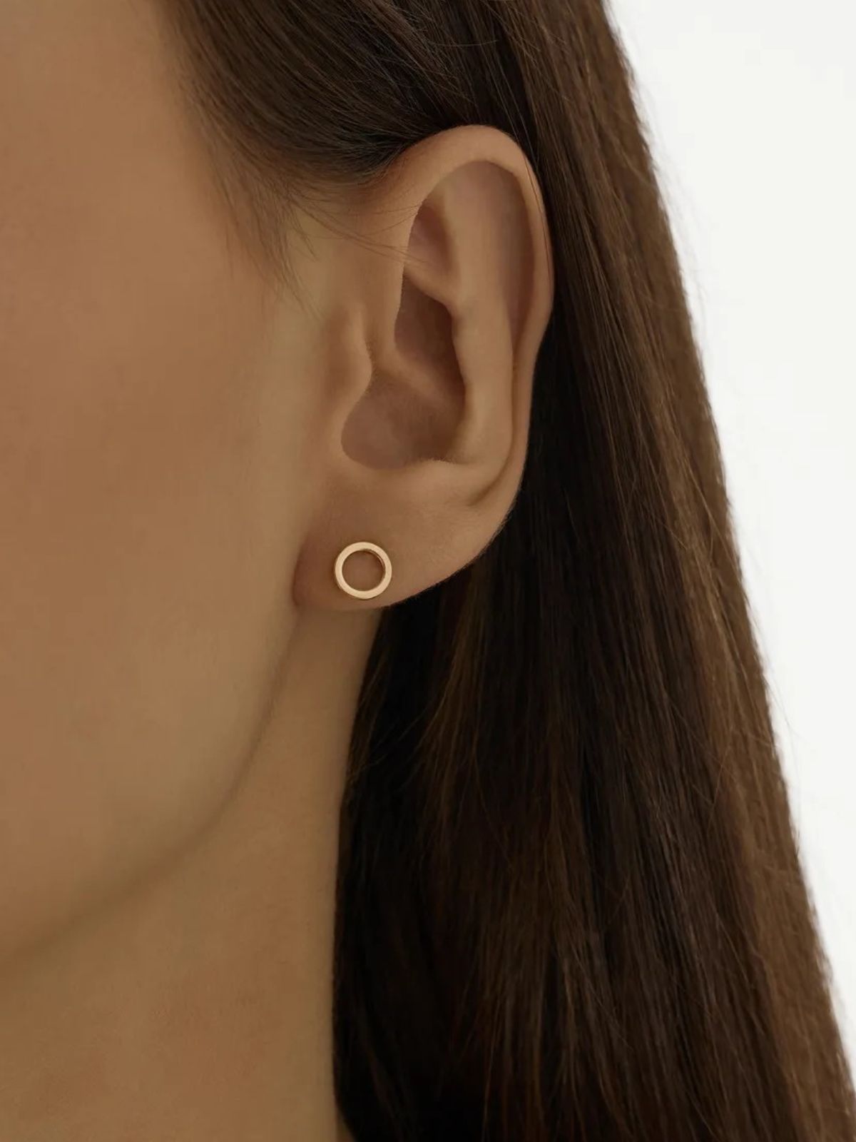 Boucles d'oreilles rondes creuses, acier inoxydable, doré, design géométrique, légères, hypoallergéniques, modèle Earine - Boucles d'oreilles - Or 8 mm