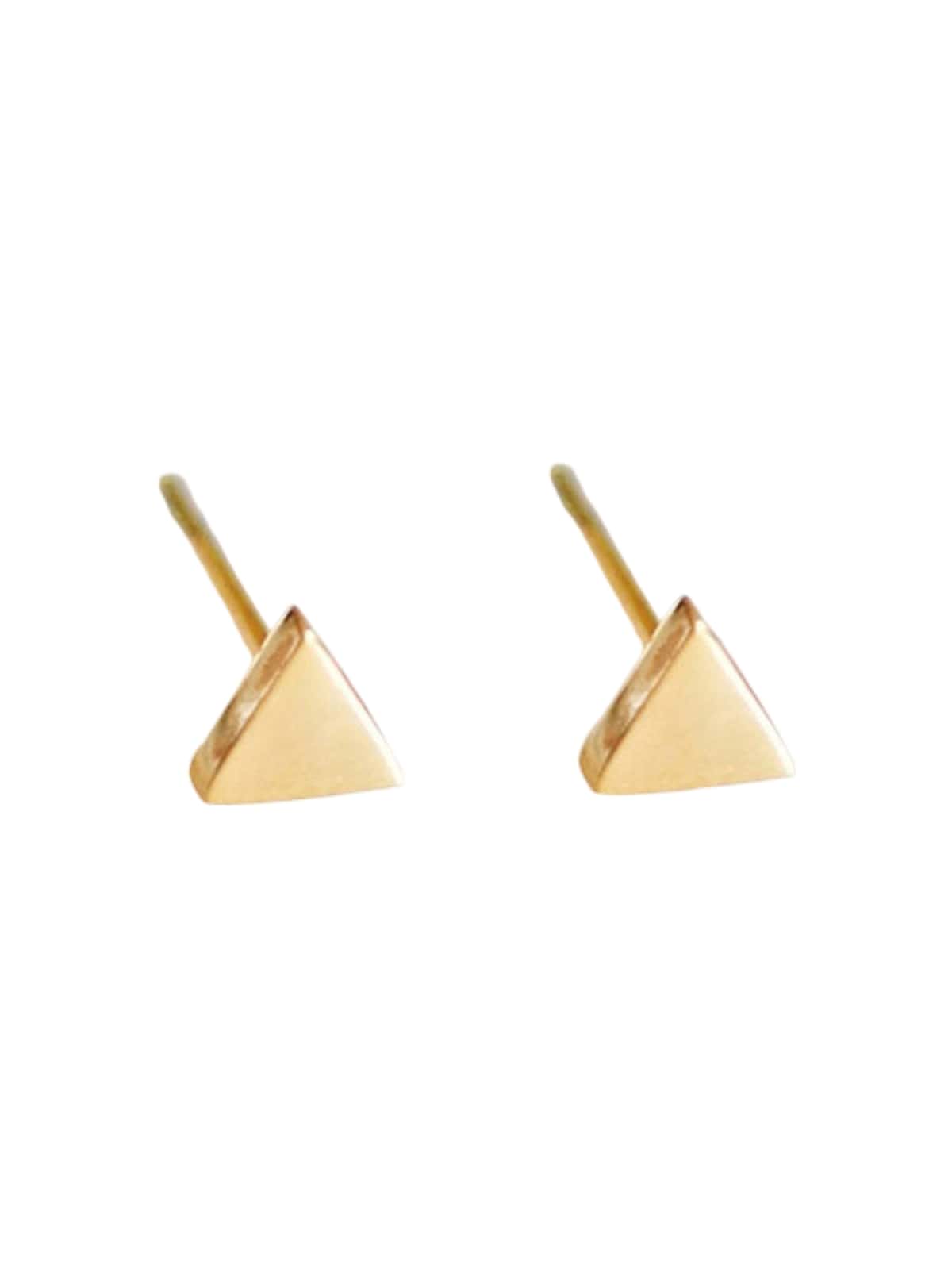 Boucles d’oreilles triangle femme, acier inoxydable, minimaliste, modèle Edmonise - Boucles d'oreilles - Or 4 mm