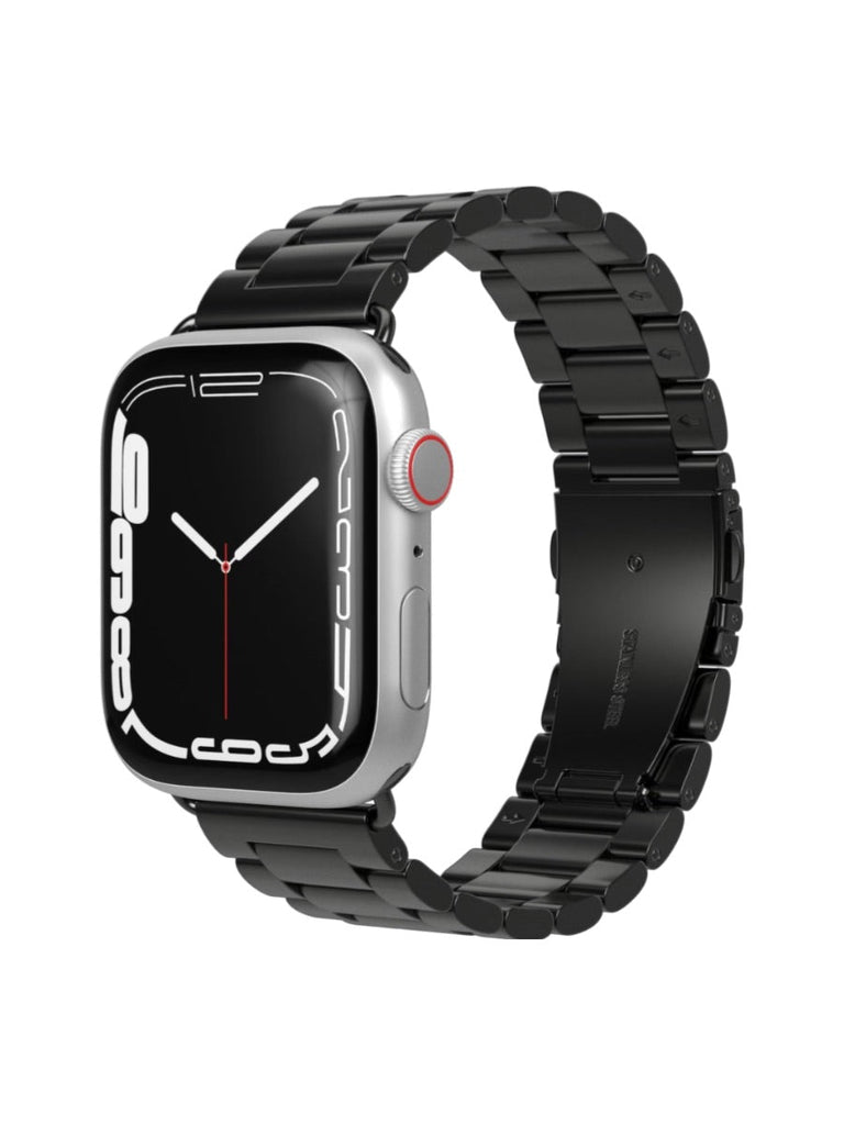 Bracelet acier inoxydable Apple Watch, design raffiné, maillons ajustables, fermoir invisible, confort et style, modèle Major - Bracelet Apple Watch - Noir 38 à 42mm