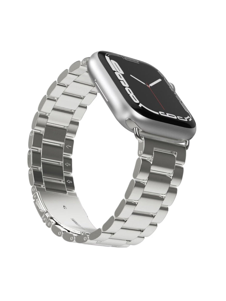 Bracelet acier inoxydable Apple Watch, design raffiné, maillons ajustables, fermoir invisible, confort et style, modèle Major - Bracelet Apple Watch - Argent 38 à 42mm