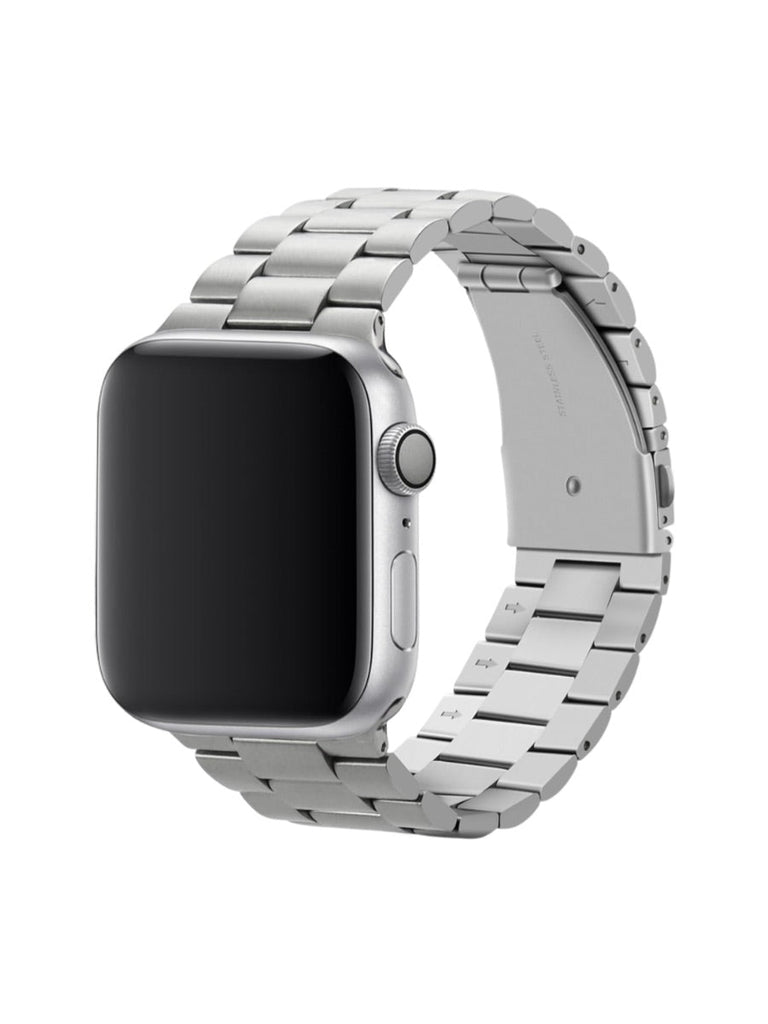 Bracelet acier inoxydable Apple Watch, design raffiné, maillons ajustables, fermoir invisible, confort et style, modèle Major - Bracelet Apple Watch - Argent 38 à 42mm