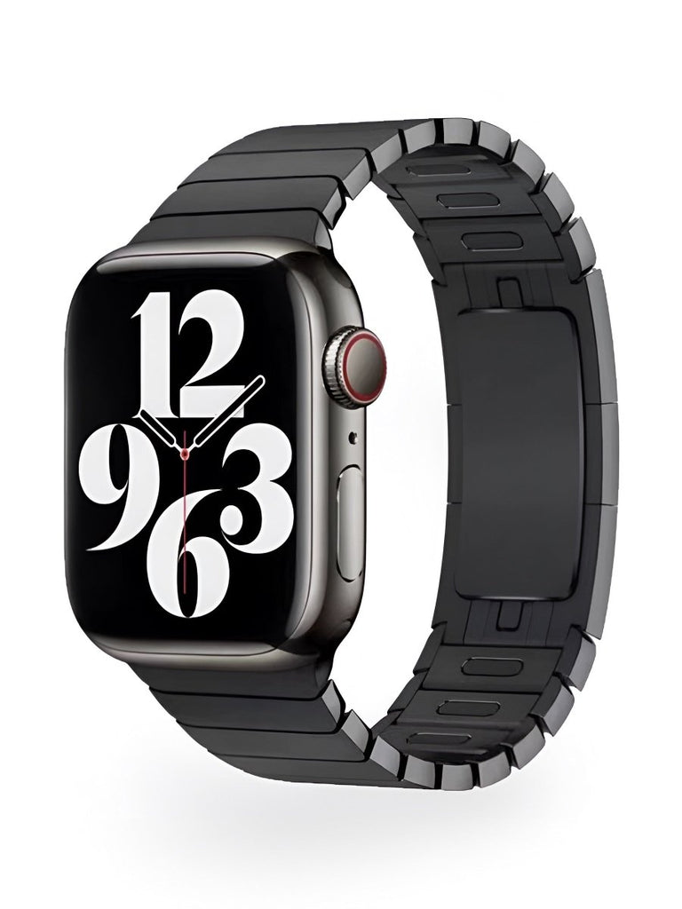 Bracelet Apple Watch en acier inoxydable 316, maillons ajustables, robuste, modèle Durin - Bracelet Apple Watch - Noir 38 à 42mm