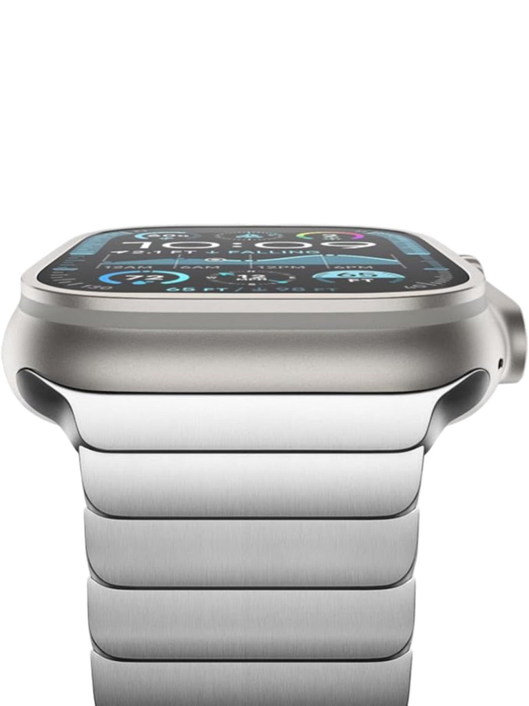 Bracelet Apple Watch en acier inoxydable 316, maillons ajustables, robuste, modèle Durin - Bracelet Apple Watch - Argent 38 à 42mm