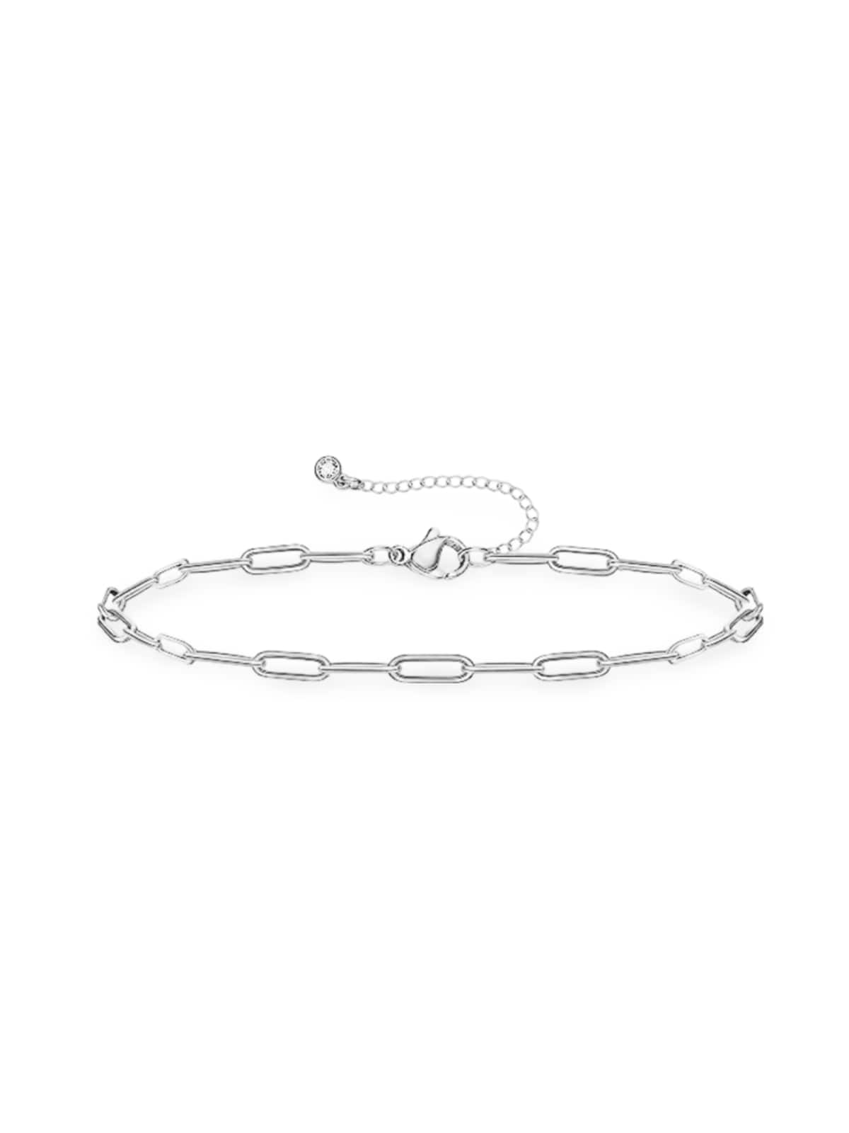 Bracelet chaîne femme, acier inoxydable, style vintage, plaqué or, fermoir mousqueton, modèle Laetitia - Bracelet - Argent