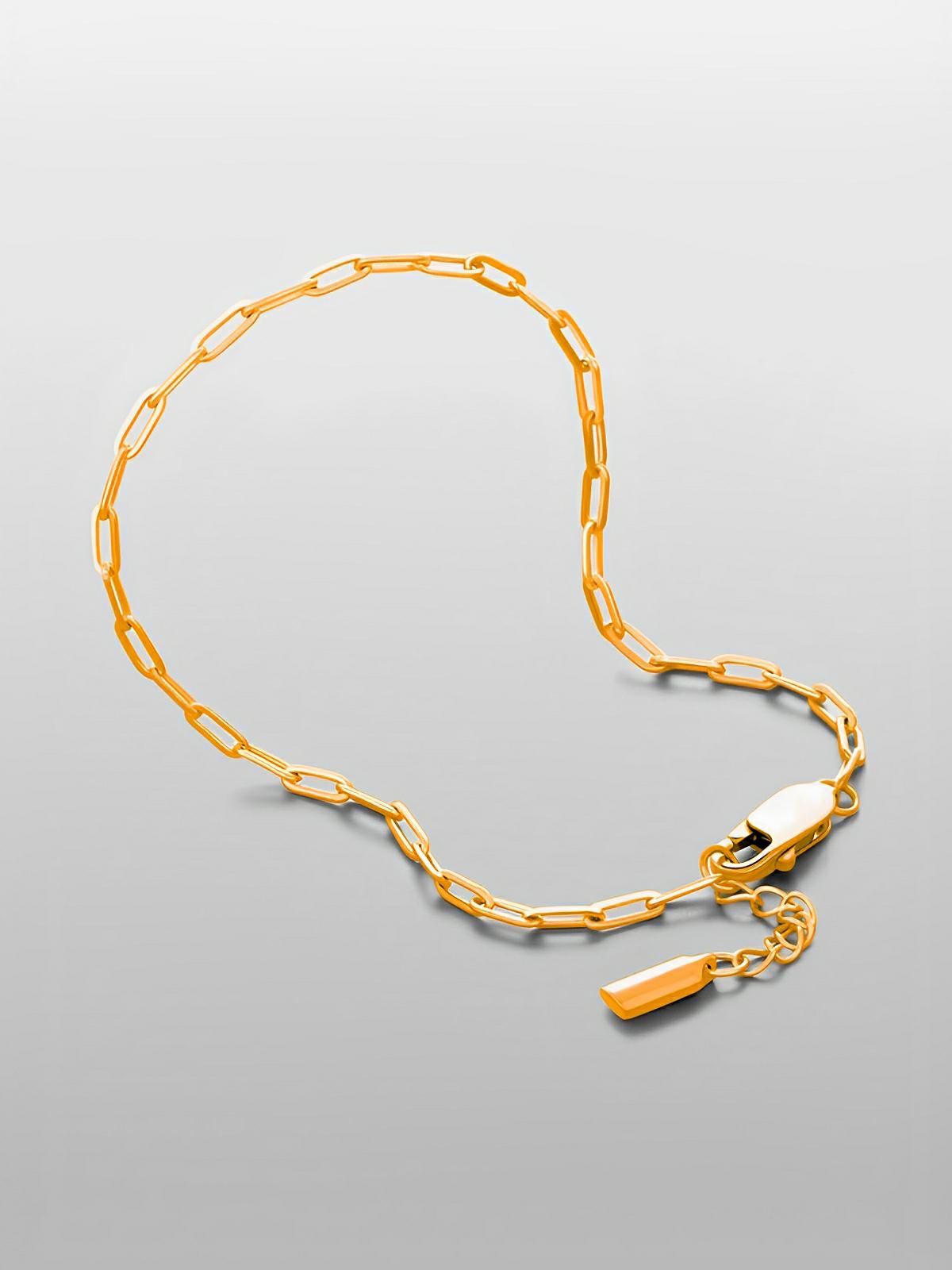 Bracelet chaîne homme, acier inoxydable, maille forçat fine, style minimaliste, modèle Kyle - Bracelet - Or XS
