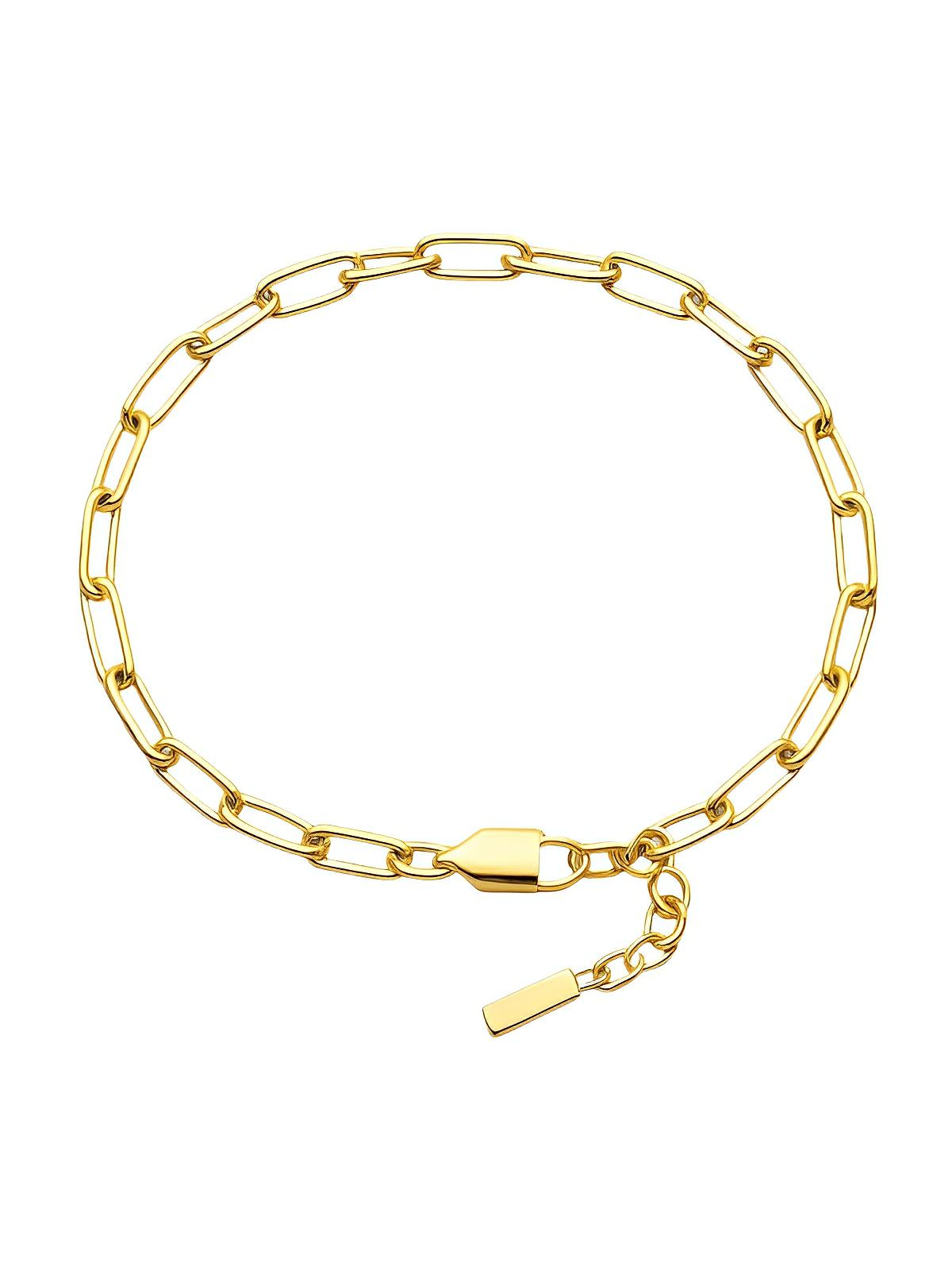 Bracelet chaîne homme, acier inoxydable, maille forçat fine, style minimaliste, modèle Kyle - Bracelet - Or XS