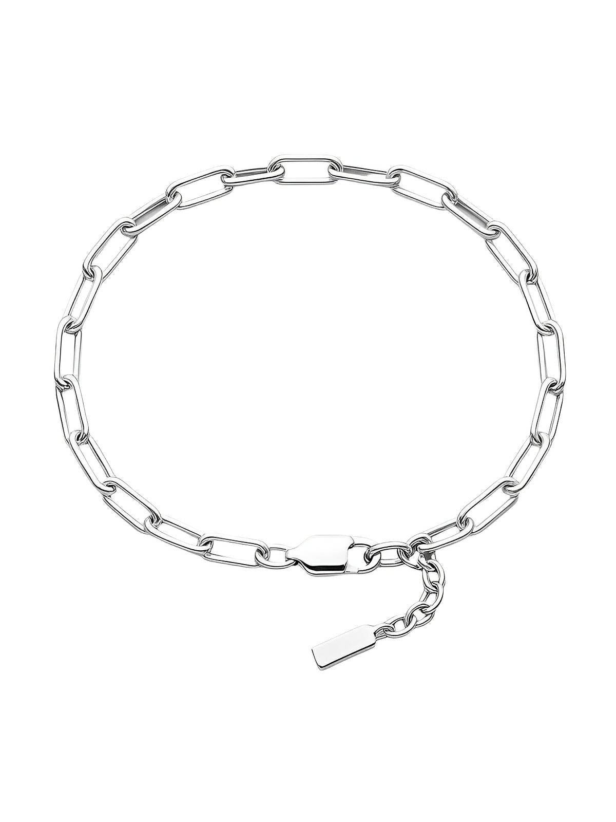 Bracelet chaîne homme, acier inoxydable, maille forçat fine, style minimaliste, modèle Kyle - Bracelet - Argent XS