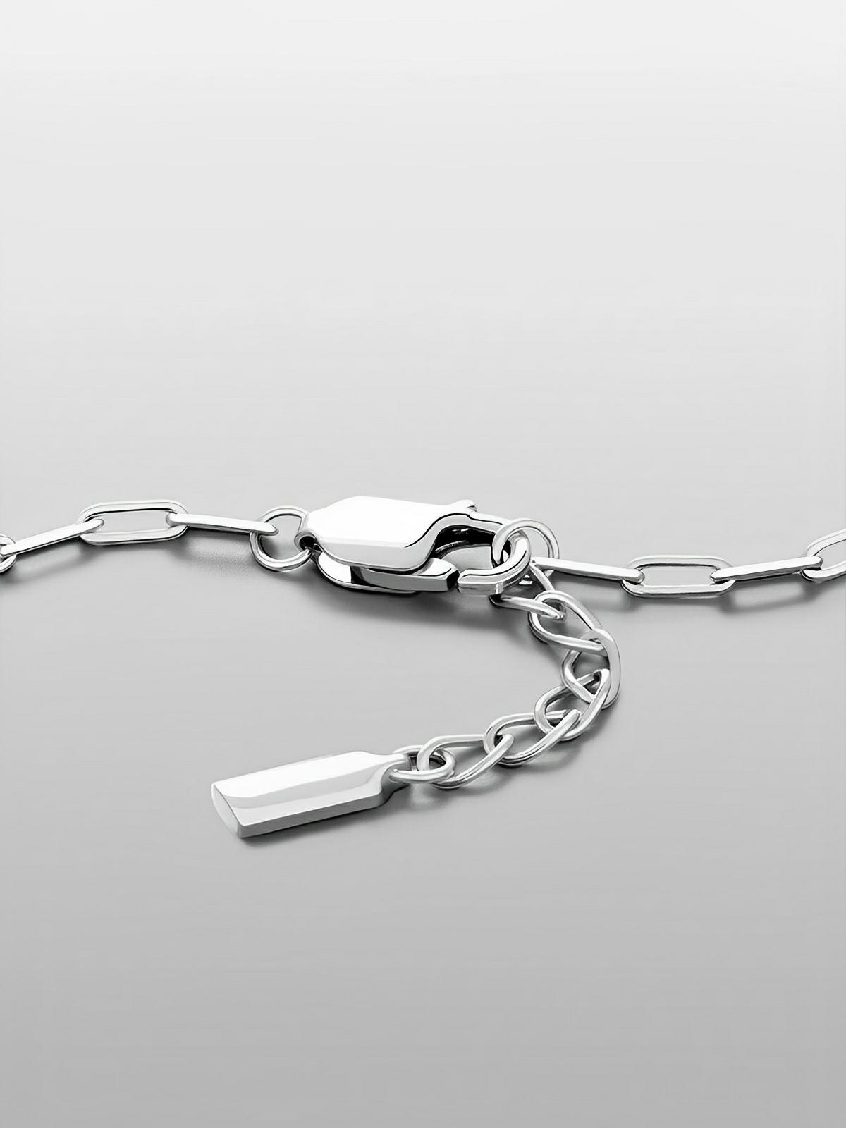 Bracelet chaîne homme, acier inoxydable, maille forçat fine, style minimaliste, modèle Kyle - Bracelet - Argent XS
