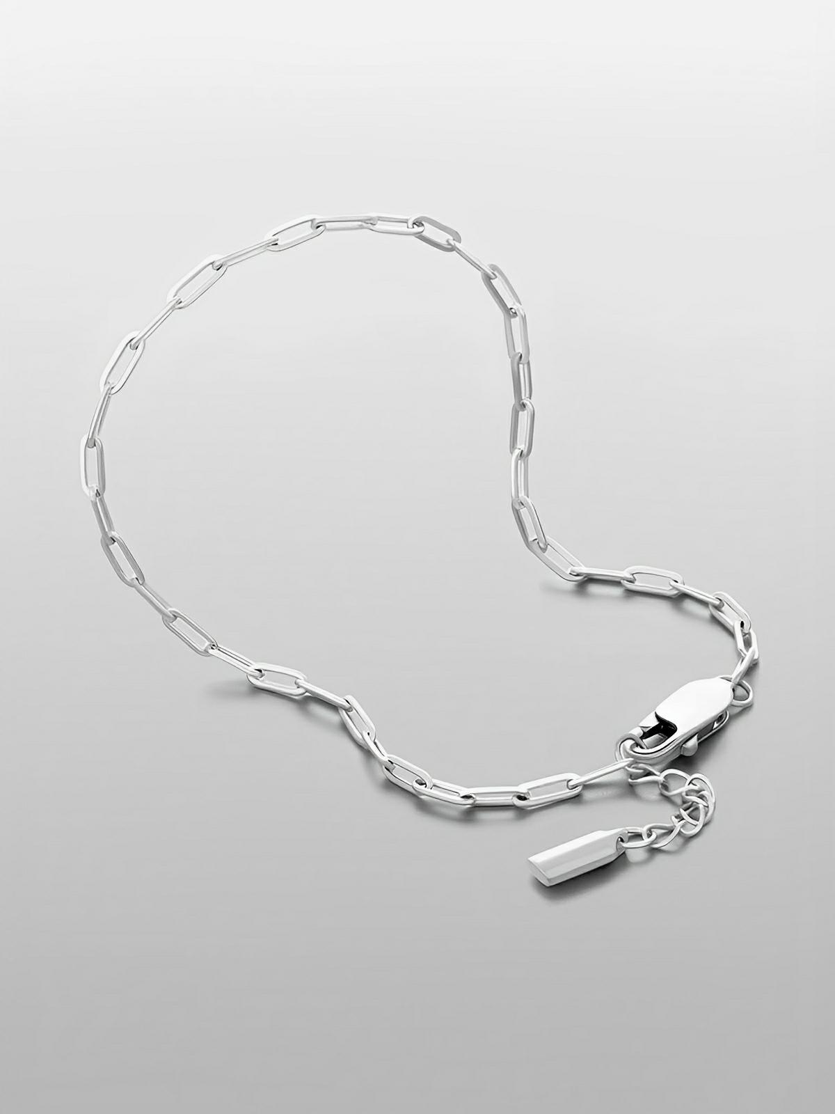 Bracelet chaîne homme, acier inoxydable, maille forçat fine, style minimaliste, modèle Kyle - Bracelet - Argent XS