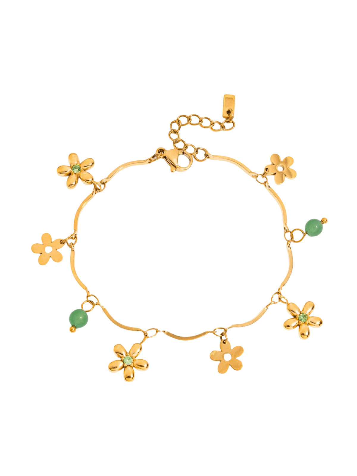 Bracelet en acier inoxydable doré à charms, cœurs, fleurs, croix, pierres colorées, breloques d'été, modèle Betty - Boucles d'oreilles - Style 1 Or