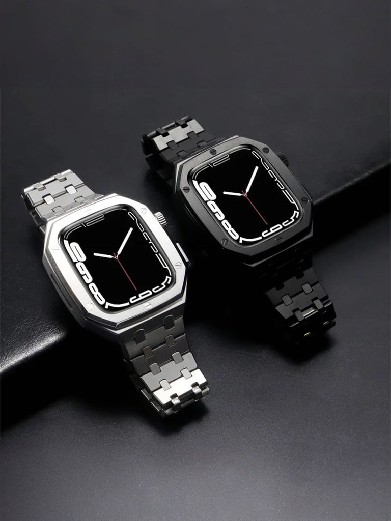 Bracelet en acier pour Apple Watch, élégance et caractère, design luxueux, modèle Achille - Bracelet Apple Watch - Argent 40 mm