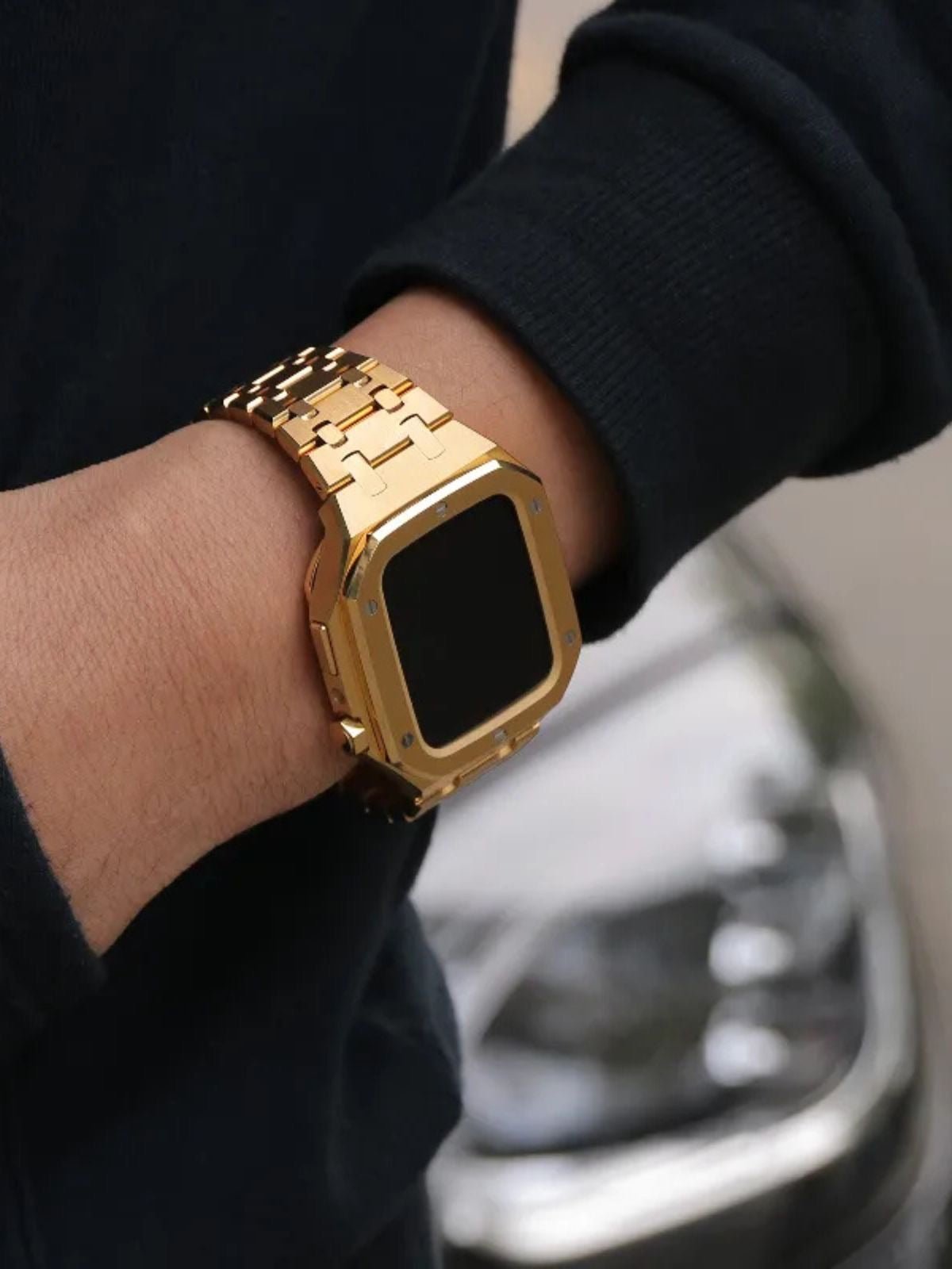 Bracelet en acier pour Apple Watch, élégance et caractère, design luxueux, modèle Achille - Bracelet Apple Watch - Or 40 mm