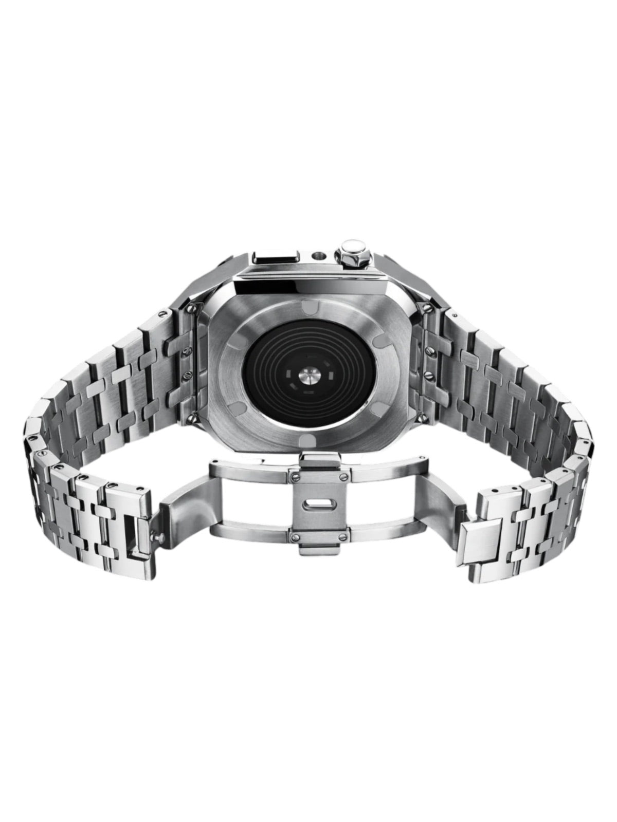 Bracelet en acier pour Apple Watch, élégance et caractère, design luxueux, modèle Achille - Bracelet Apple Watch - Argent 40 mm