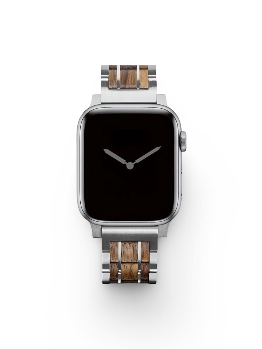 Bracelet en bois pour Apple Watch, authenticité et raffinement, modèle Julius - Bracelet Apple Watch - Noyer 38 à 42mm