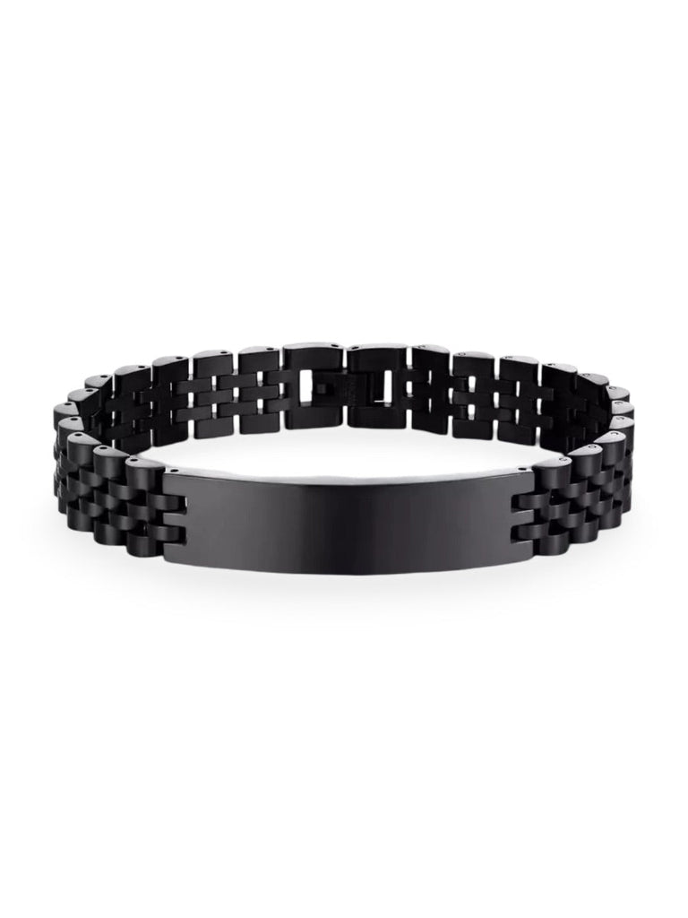 Bracelet gourmette en acier inoxydable homme, au look judicieux, modèle Zangdar - Bracelet - Noir S