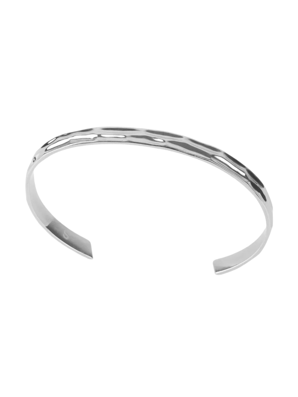 Bracelet jonc en acier inoxydable, finition miroir, design ouvert, modèle Lancelot - Bracelet - Argent S - M