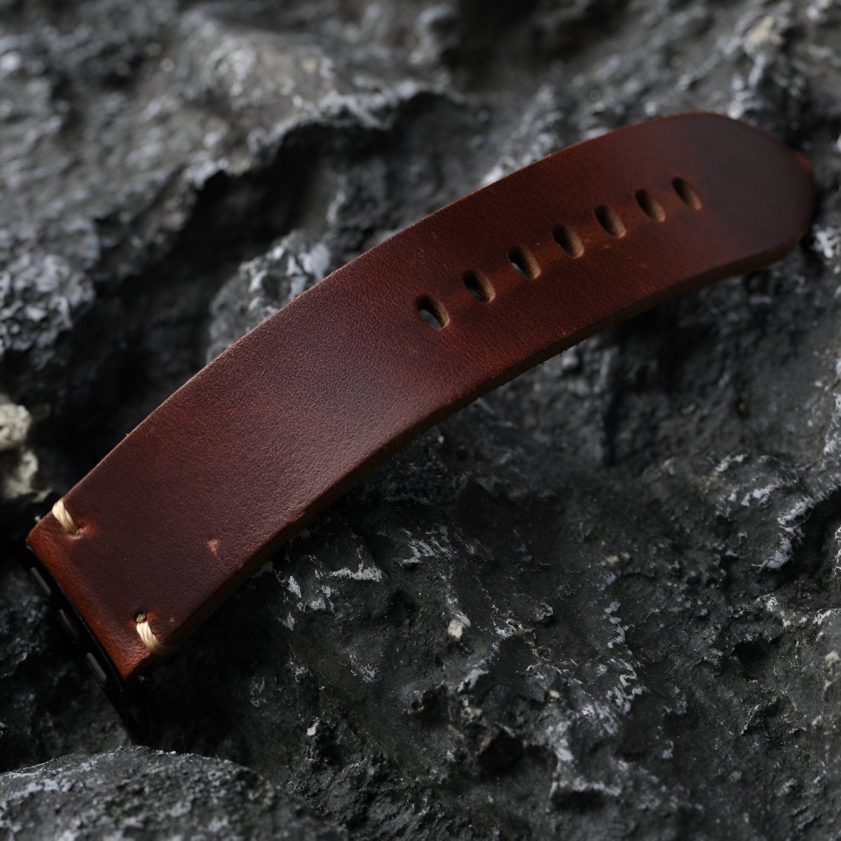 Bracelet pour Apple Watch en cuir, pour l'homme moderne, modèle Noré - Bracelet Apple Watch - Café et argent 42/44/45 mm