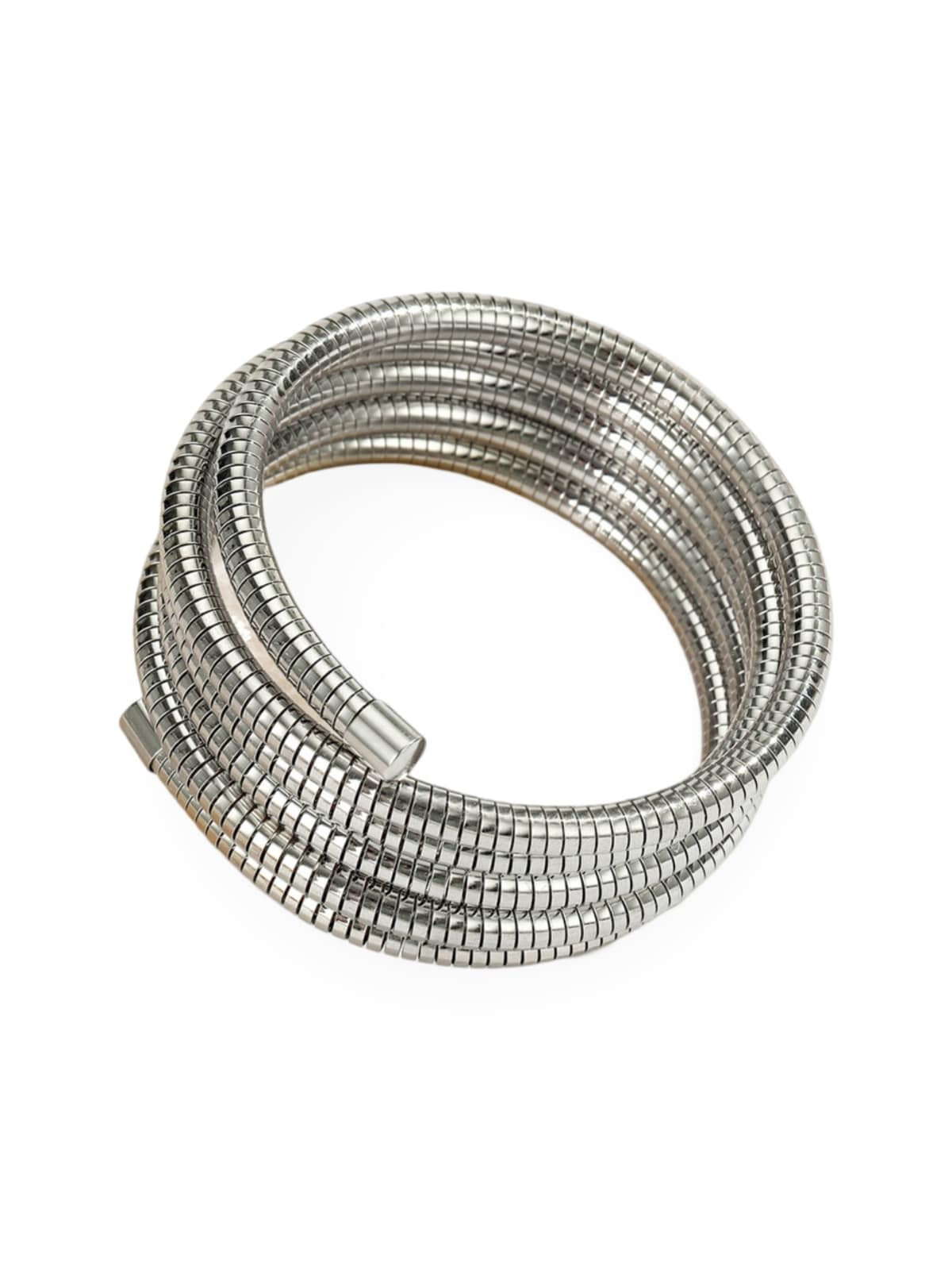 Bracelet ressort doré, acier inoxydable, multi rangs, style minimaliste, sans fermoir ajustable, modèle Chrystelle - Bracelet - Argent