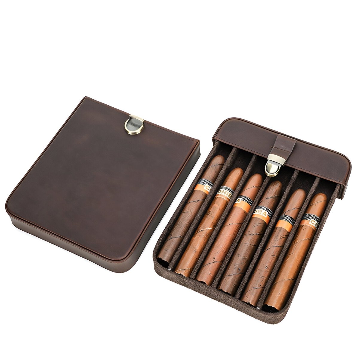 Cave à cigares, en cuir, forte de caractère, modèle Firminius - Coffret - Café