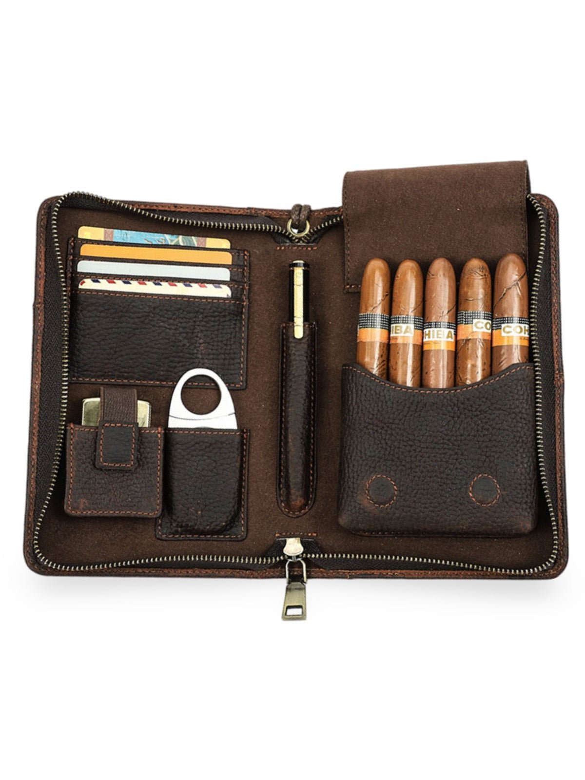 Cave à cigares, en cuir, multi - fonctionnelle, modèle Namphaise - Coffret - Café