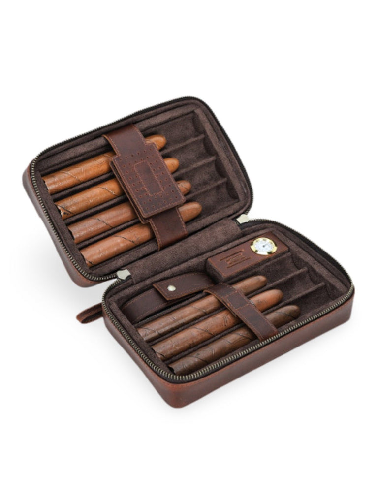 Cave à cigares, en cuir, tout équipé, modèle Marbod - Coffret - Marron