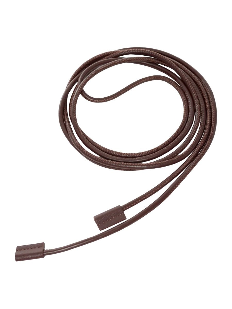 Ceinture fine à nouer, corde simili vegan, ceinture longue femme, accessoire taille robe, ceinture fine minimaliste, rétro automne, modèle Tina - Ceinture - Marron Unique (245 cm)
