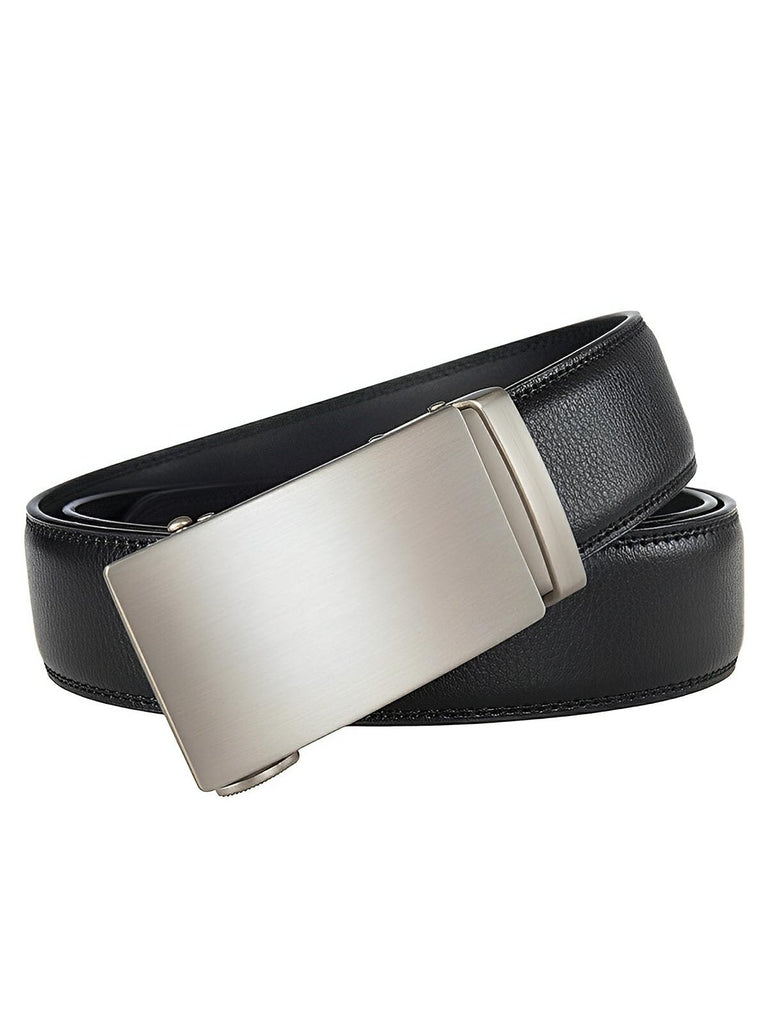 Ceinture homme à boucle plate, automatique, ajustable, élégante et robuste, modèle Victor - Ceinture - Noire S