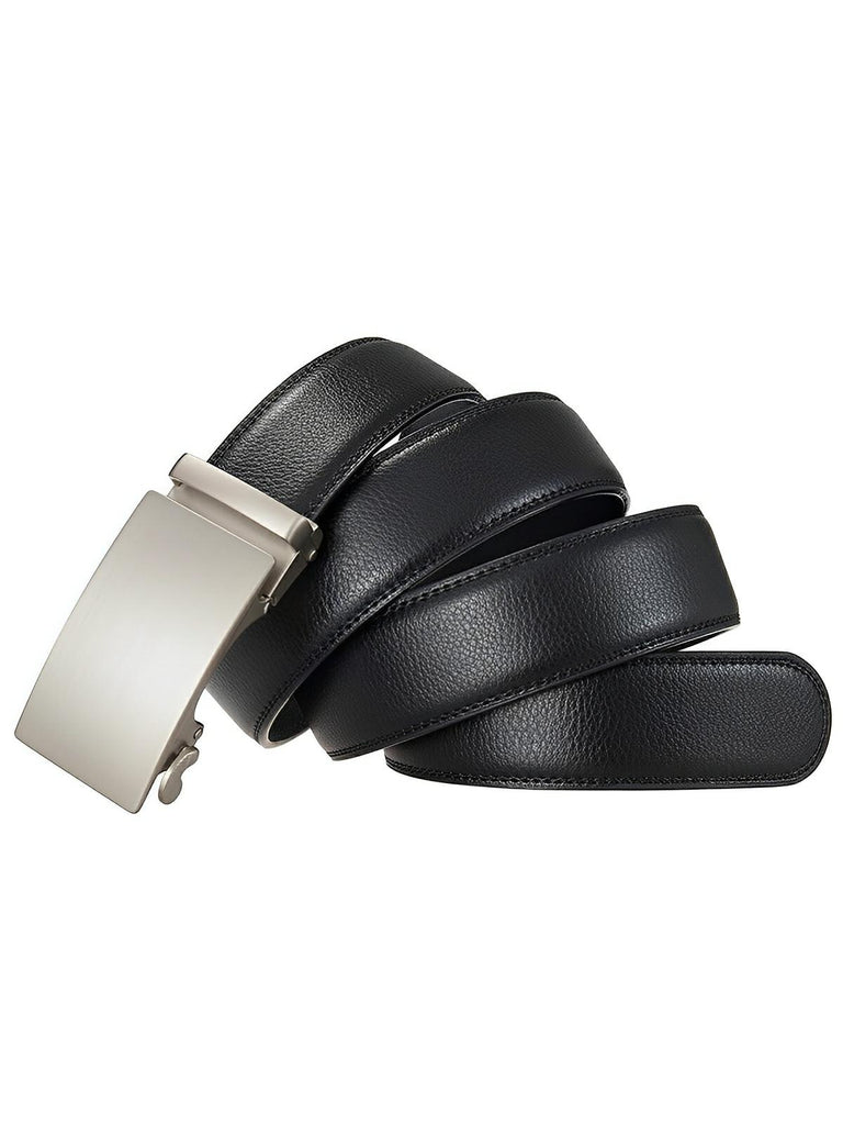 Ceinture homme à boucle plate, automatique, ajustable, élégante et robuste, modèle Victor - Ceinture - Noire S