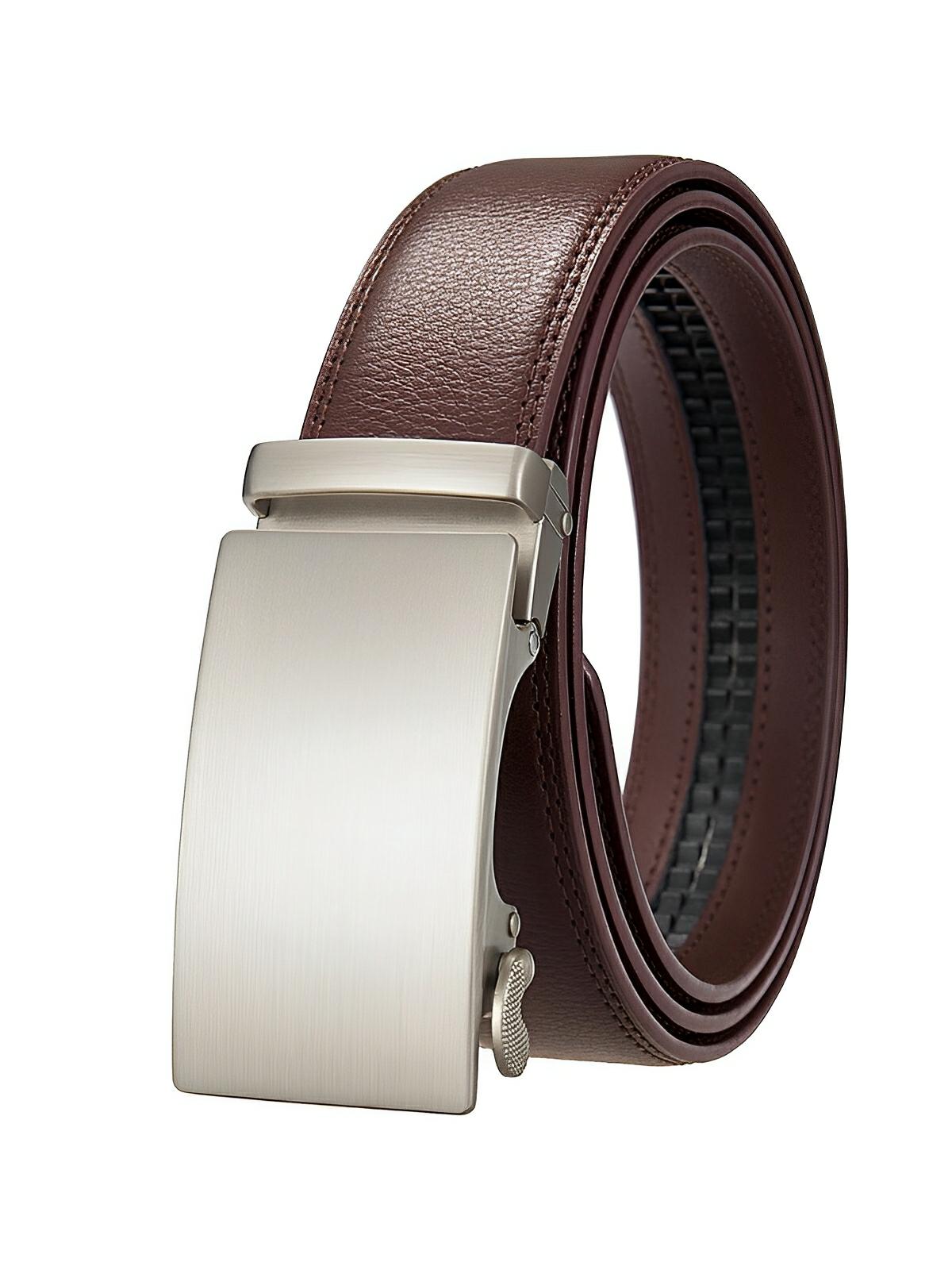 Ceinture homme à boucle plate, automatique, ajustable, élégante et robuste, modèle Victor - Ceinture - Café S