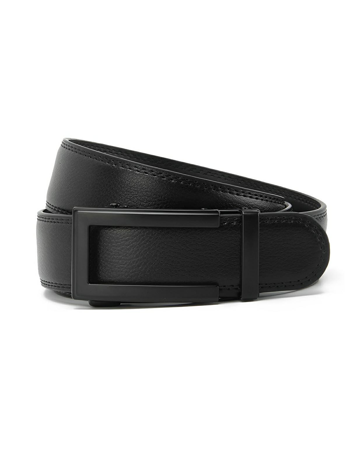 Ceinture homme cuir, boucle automatique, ajustable, style business et casual, modèle Mathis - Ceinture - Noire S