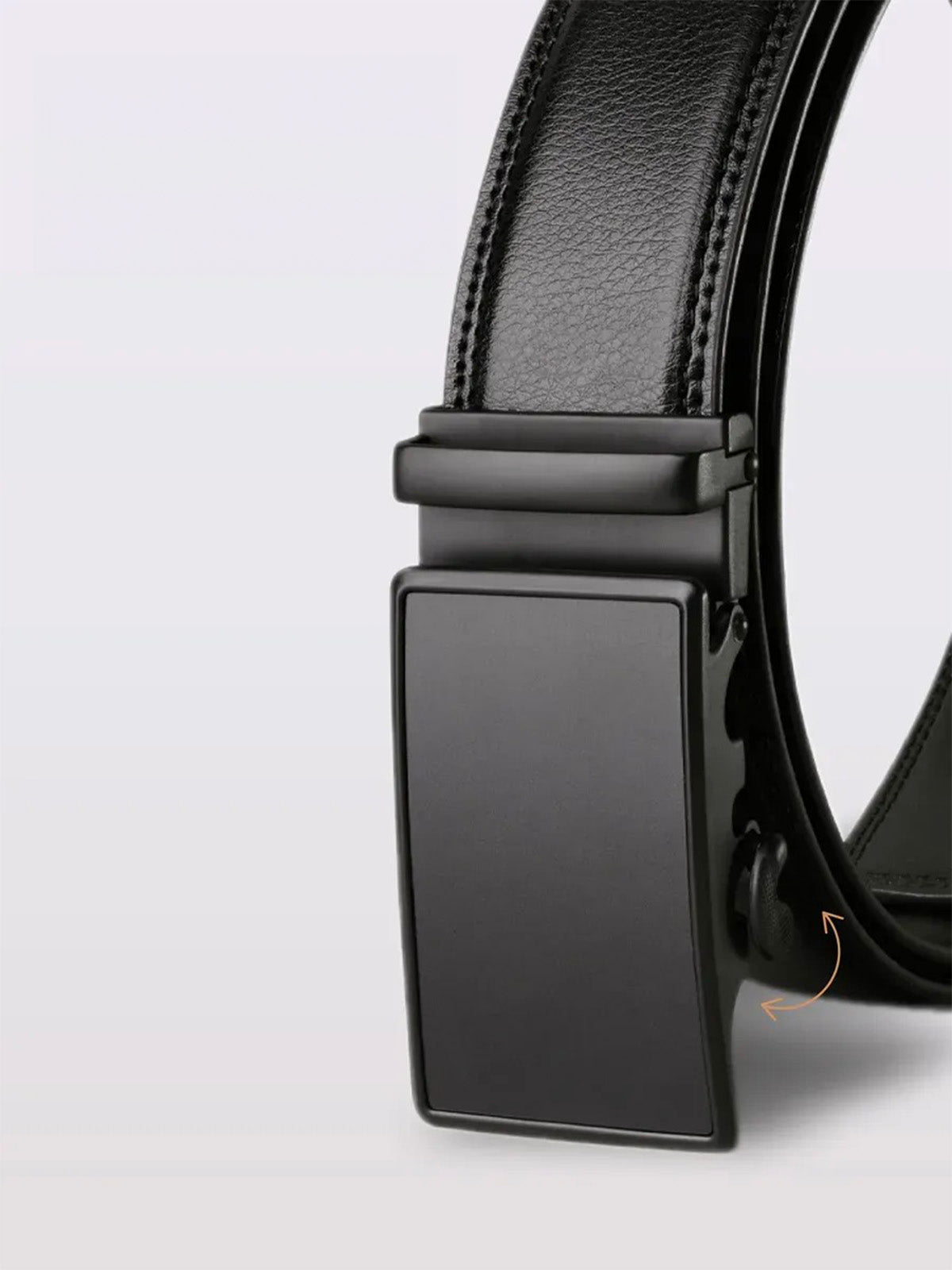Ceinture homme en cuir, boucle automatique noire, réglage micro - crans, style business et casual, look chic, modèle Augustin - Ceinture - Noire S
