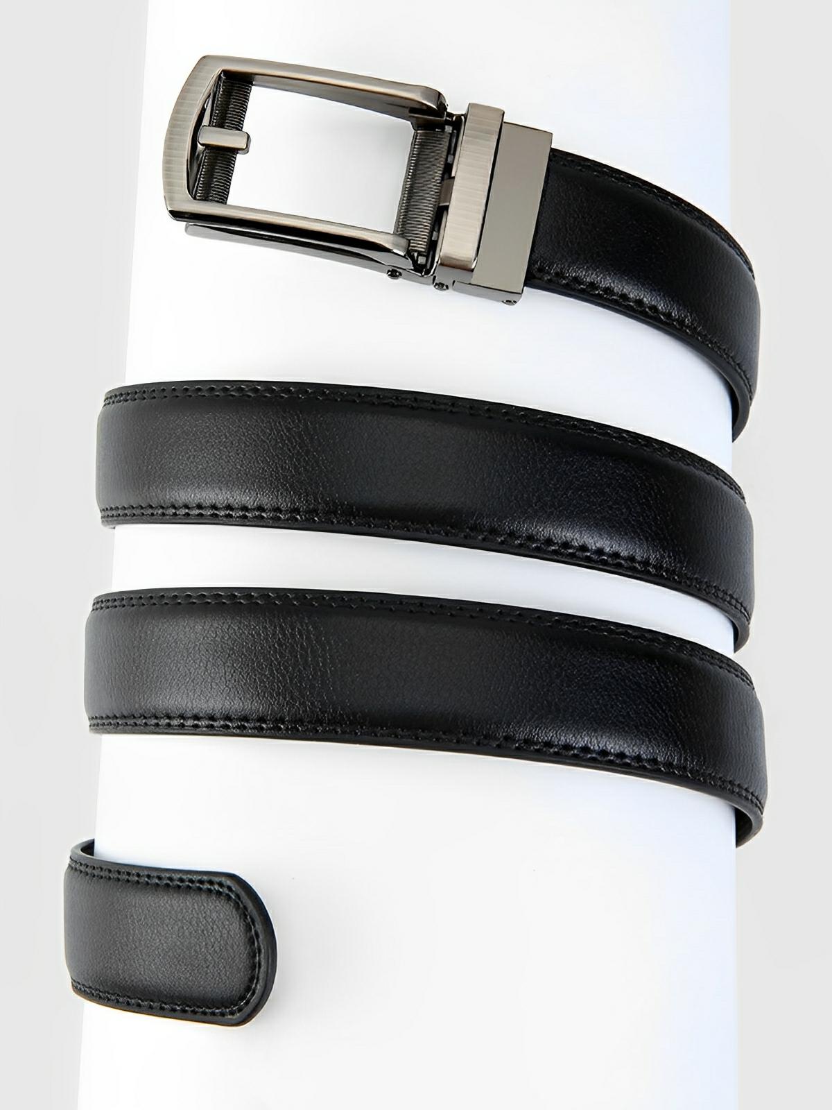 Ceinture homme sans trou, automatique, moderne, noir intemporel, modèle Marcus - Ceinture - Noire S