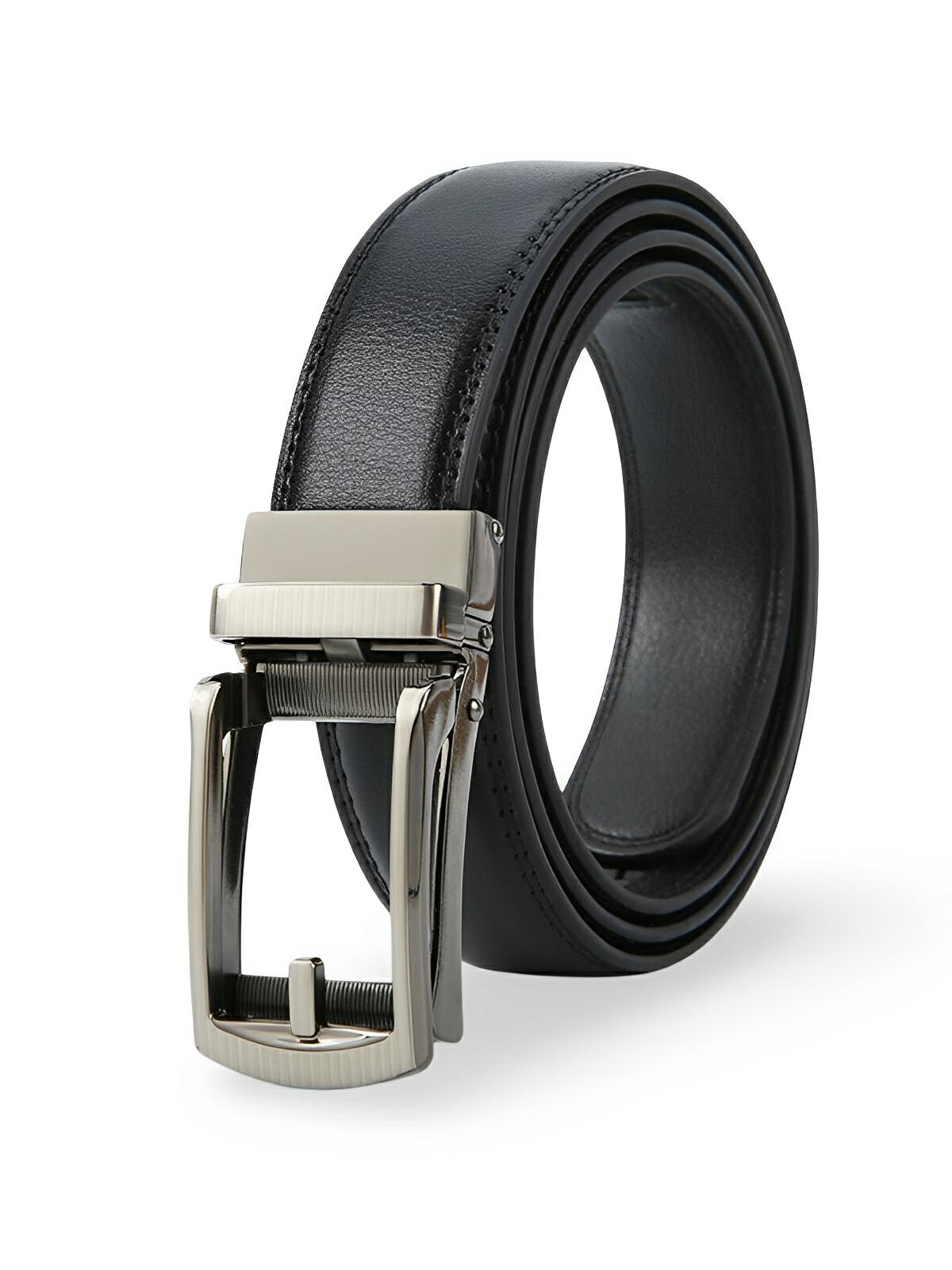 Ceinture homme sans trou, automatique, moderne, noir intemporel, modèle Marcus - Ceinture - Noire S