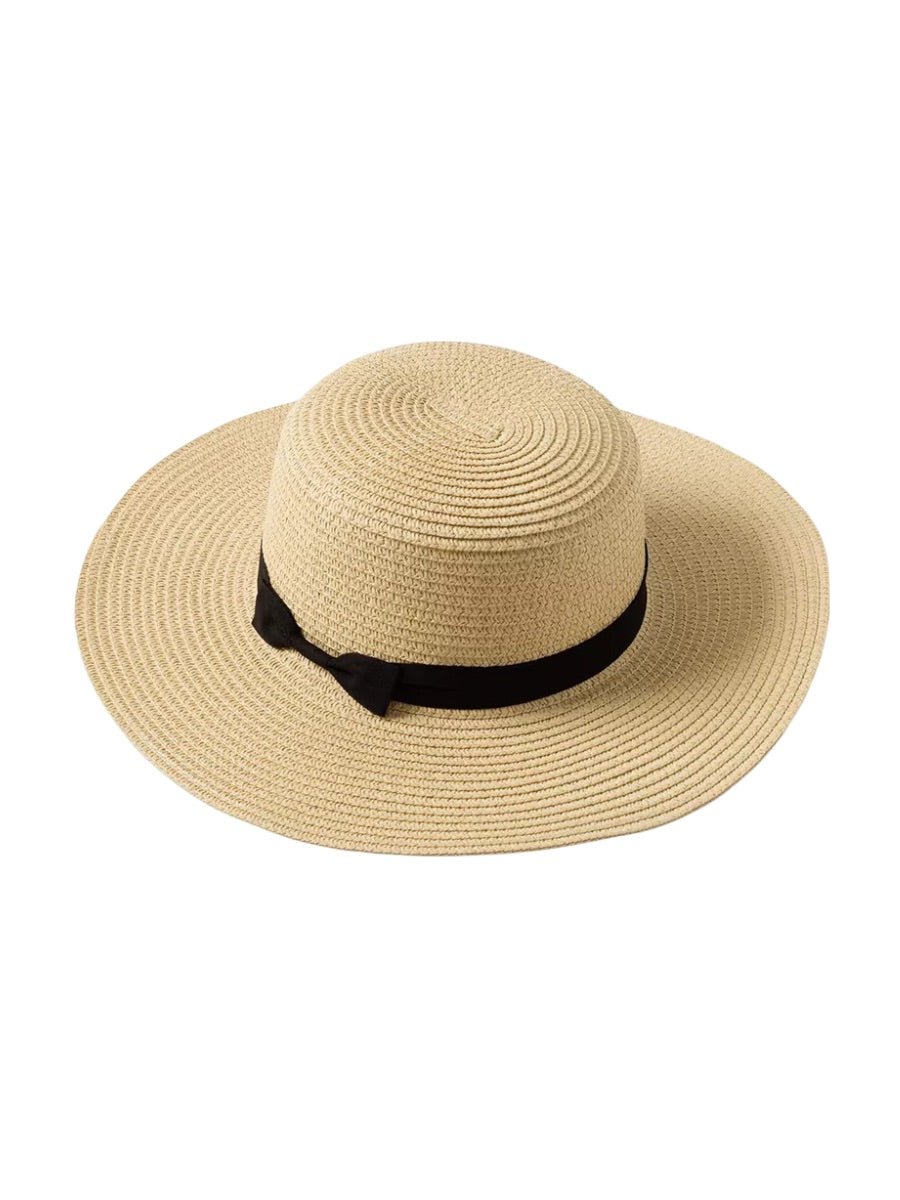 Chapeau de paille pour femme, été, large bord, protection solaire UPF 40+, accessoire plage chic, panama léger respirant, modèle Kate - Chapeau de paille - Beige