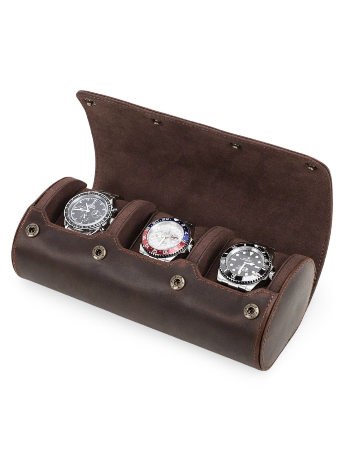 Coffret à montres, en cuir, aspect distingué, modèle Hugues - Coffret - Marron