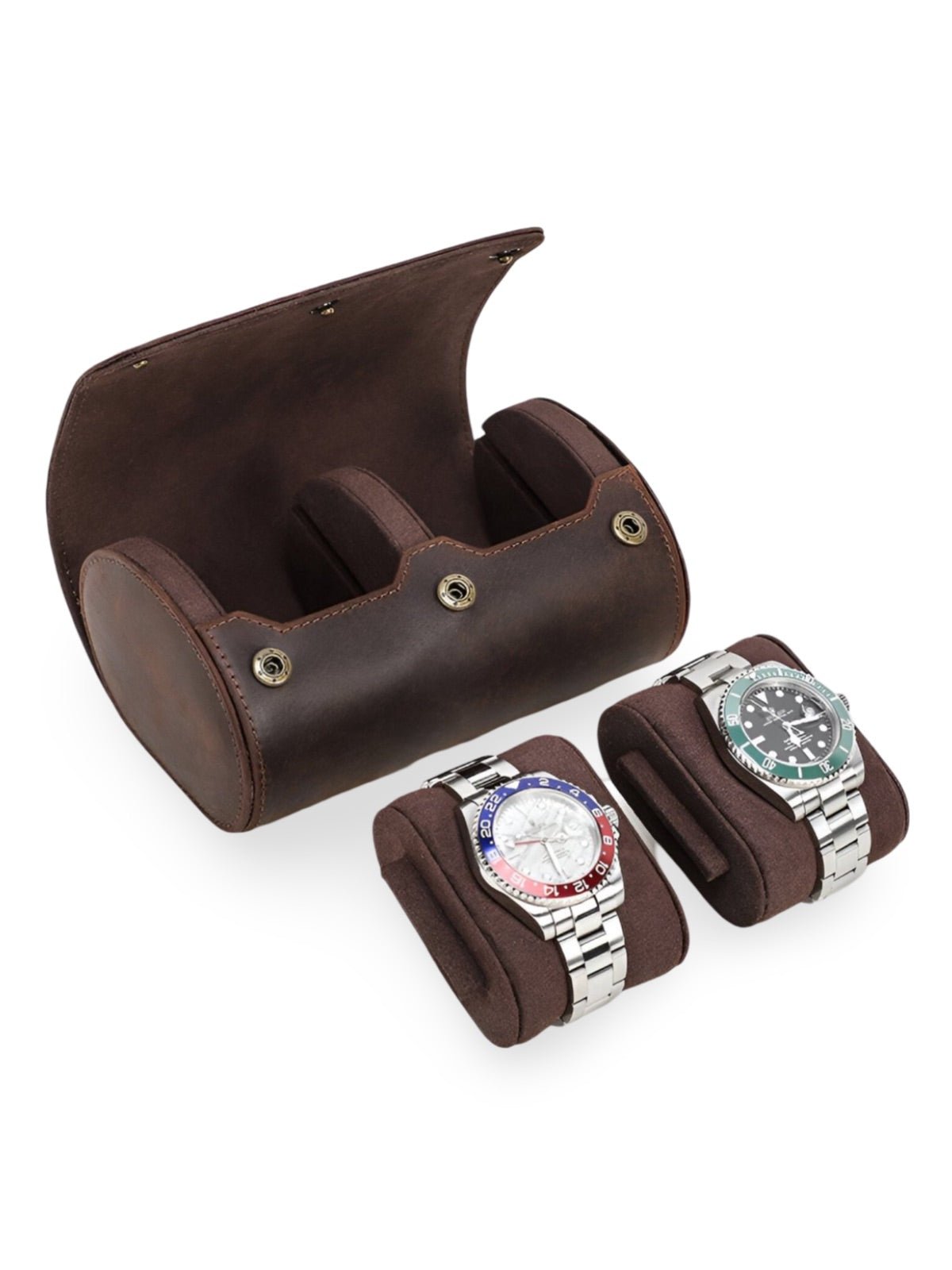 Coffret à montres, en cuir, double capacité, modèle Clarus - Coffret - Café