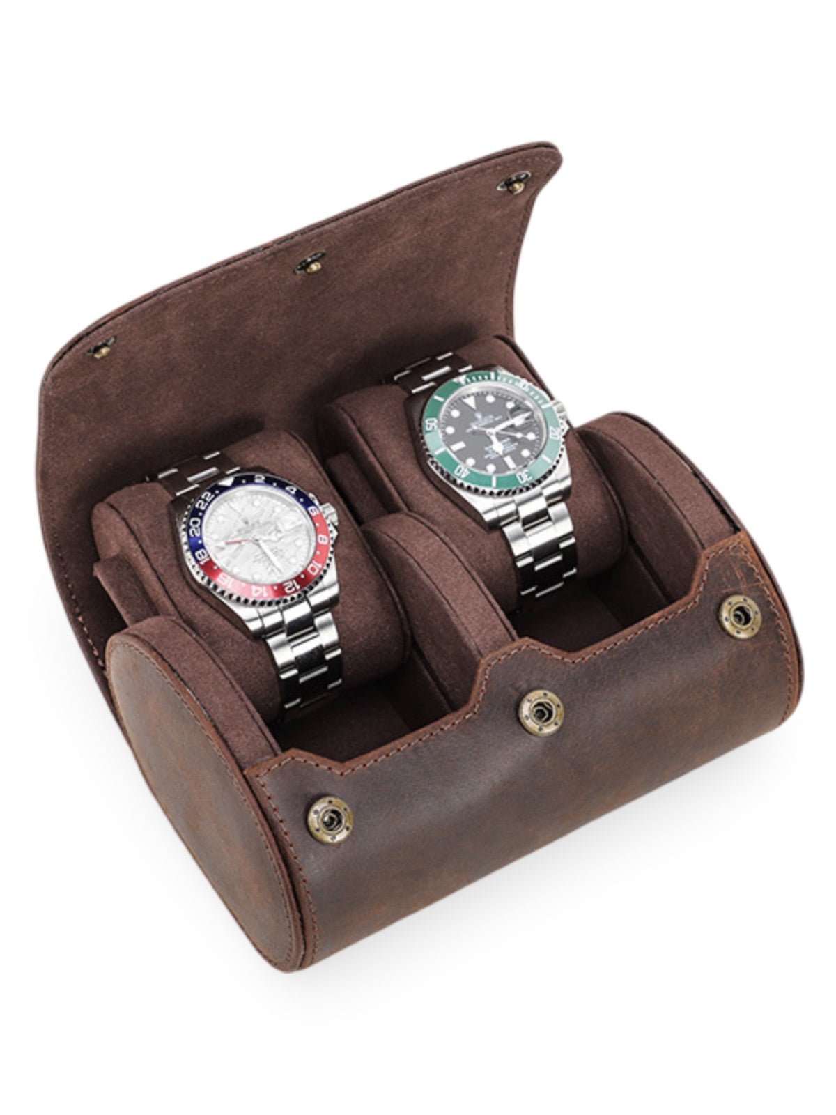 Coffret à montres, en cuir, double capacité, modèle Clarus - Coffret - Café