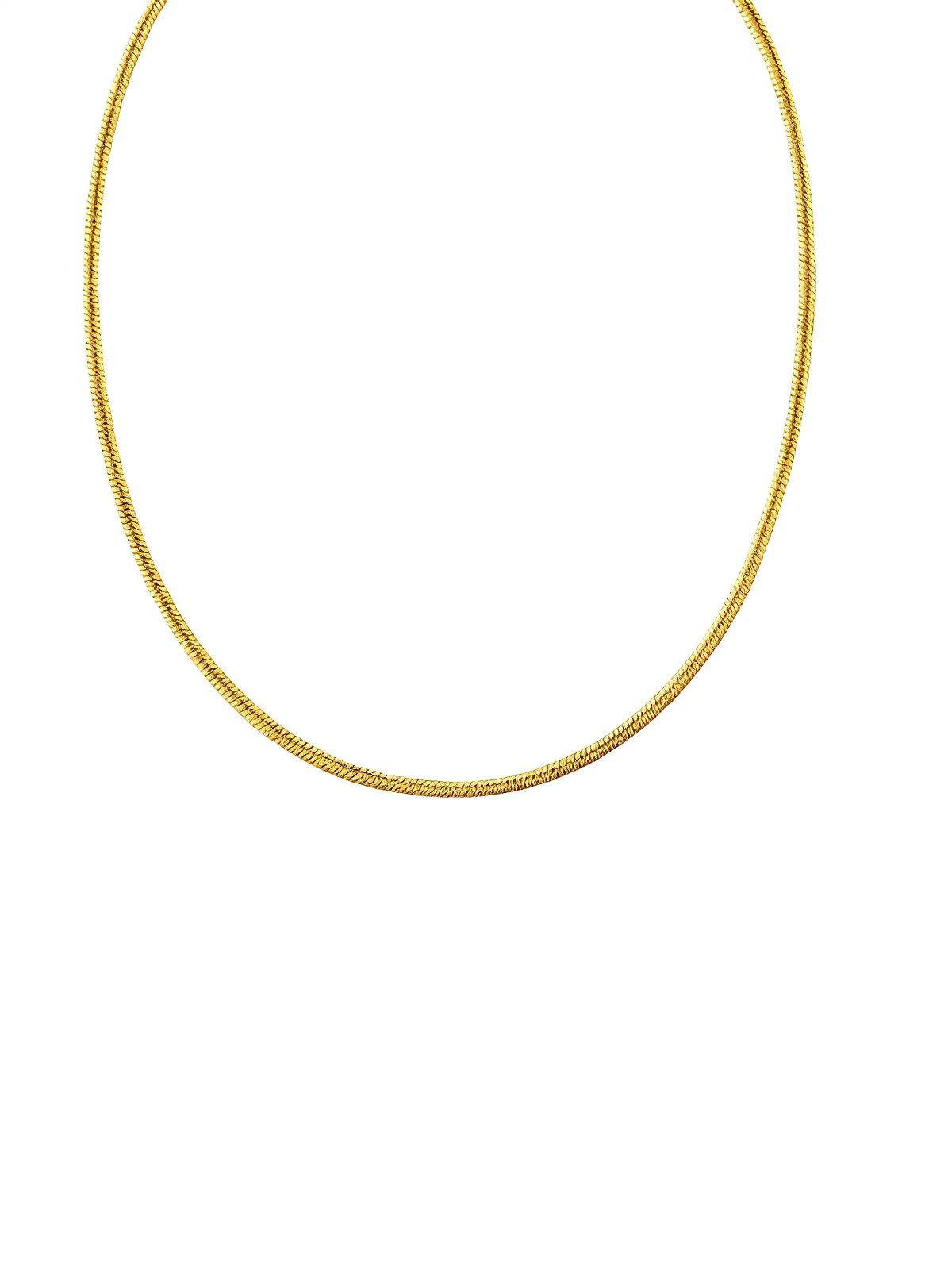 Collier long femme, acier inoxydable, plaqué or 18 carats, chaîne serpent, style minimaliste, modèle Odette - Collier - Or 35 + 3 cm