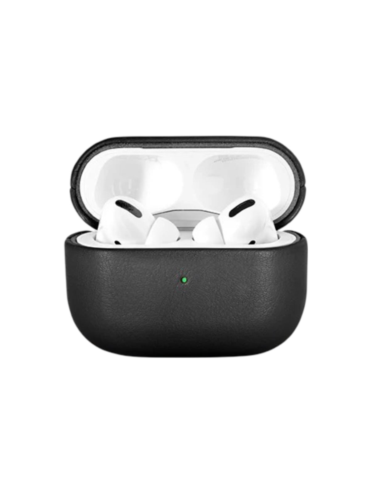 Coque de protection AirPods Pro 1 et 2, design fin, cuir pleine fleur, supporte charge sans fil, modèle Adam - Écouteurs sans fil - Noir