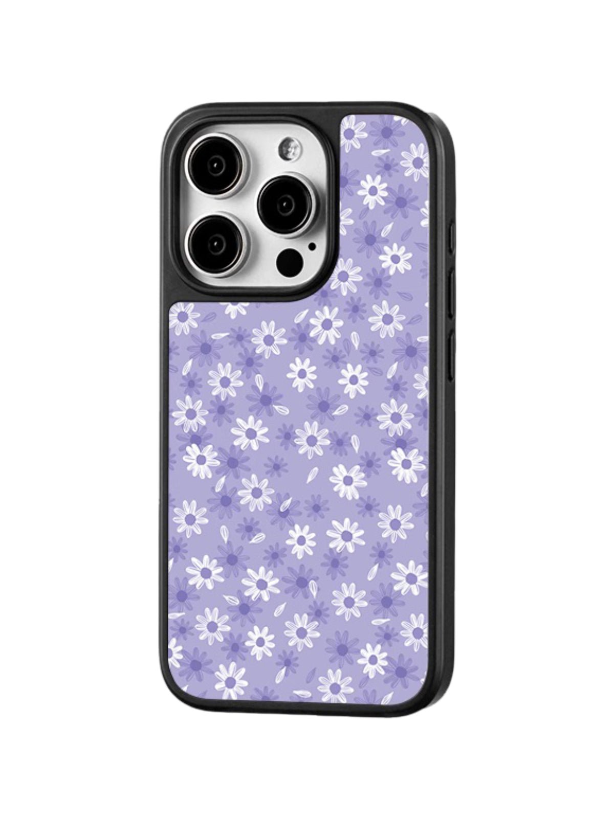 Coque iPhone fleurs violettes, magnétique, protection intégrale, surface en verre lisse, style fleuri moderne, modèle Adixia - Coque iPhone - Lavande iPhone 12