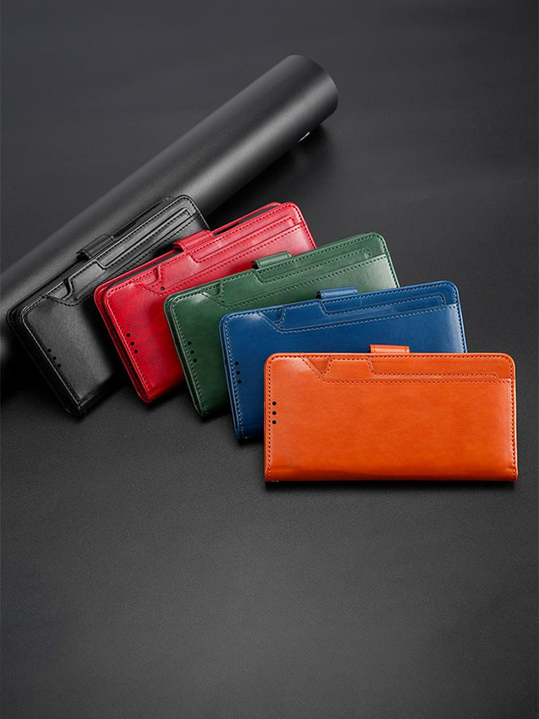 Coque portefeuille cuir magnétique, protection intégrale, support vidéo, rangement cartes, fermeture magnétique, modèle Kayza - Coque iPhone - Noir iPhone 12