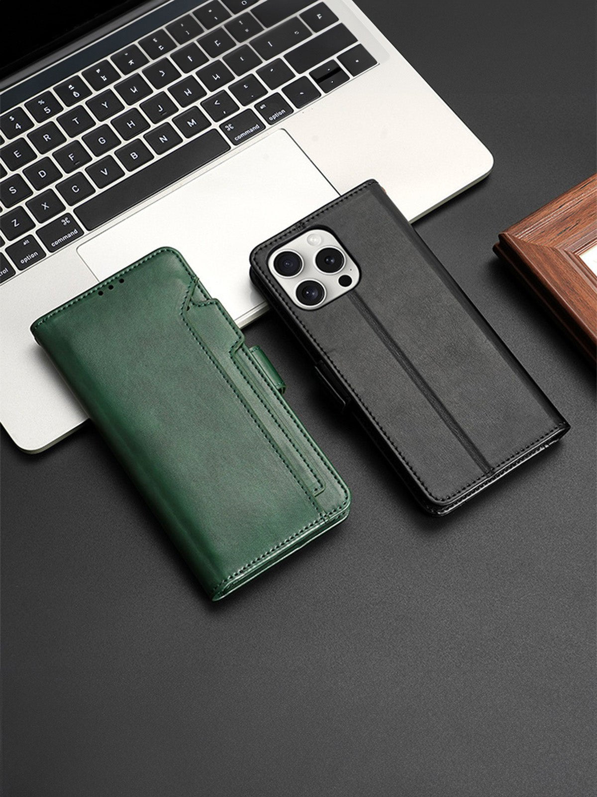 Coque portefeuille cuir magnétique, protection intégrale, support vidéo, rangement cartes, fermeture magnétique, modèle Kayza - Coque iPhone - Noir iPhone 12