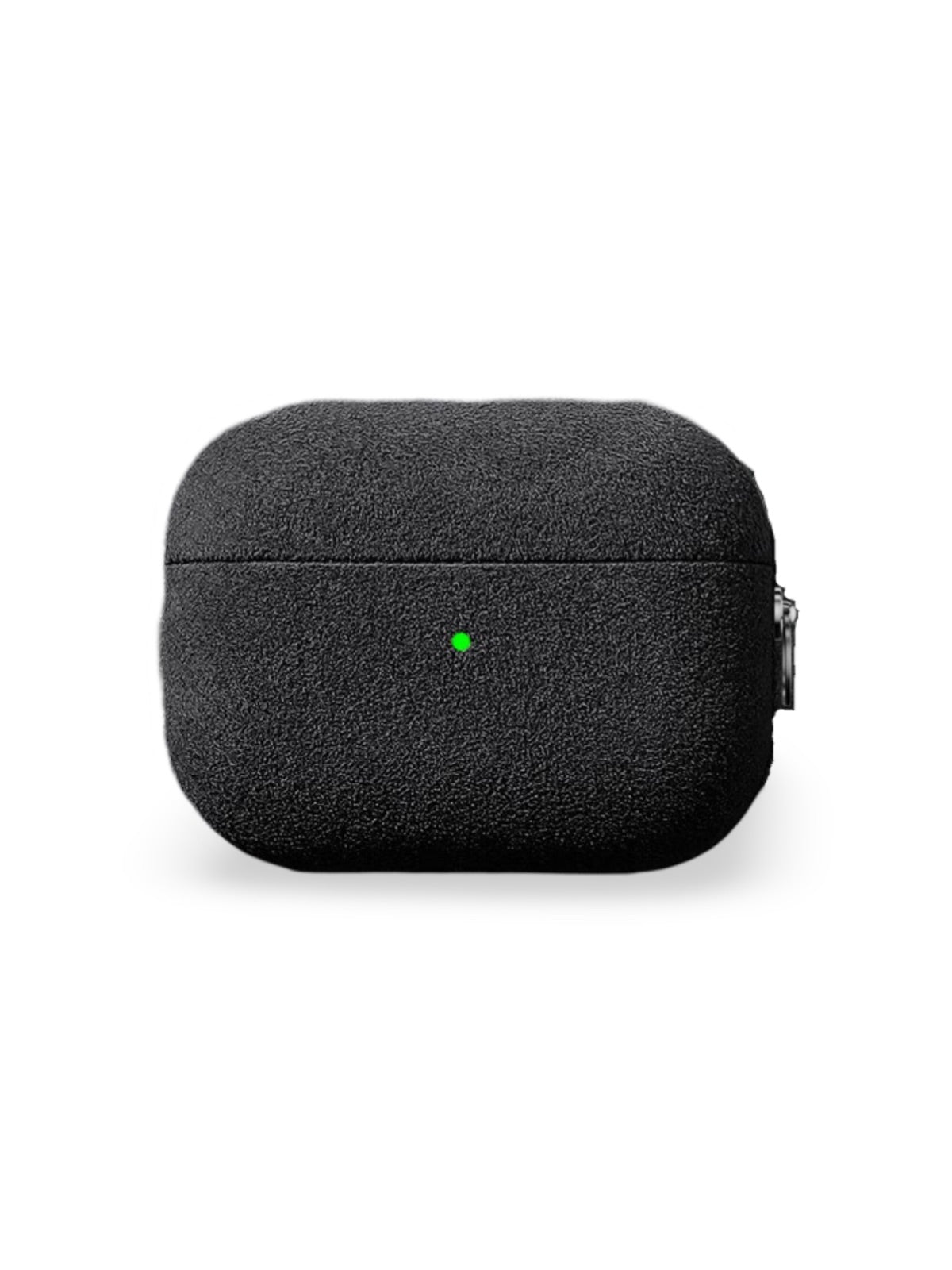 Coque pour AirPods Pro et Pro 2 en simili vegan, toucher doux, magnétique, compatible charge sans fil, modèle Alga - Écouteurs sans fil - Noir